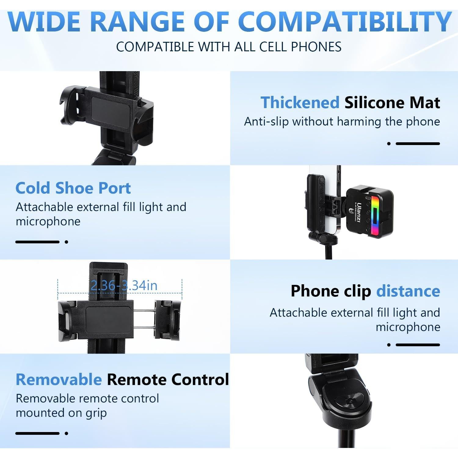 Mini Trípode para Selfie JC-25 Blanco con Control Remoto