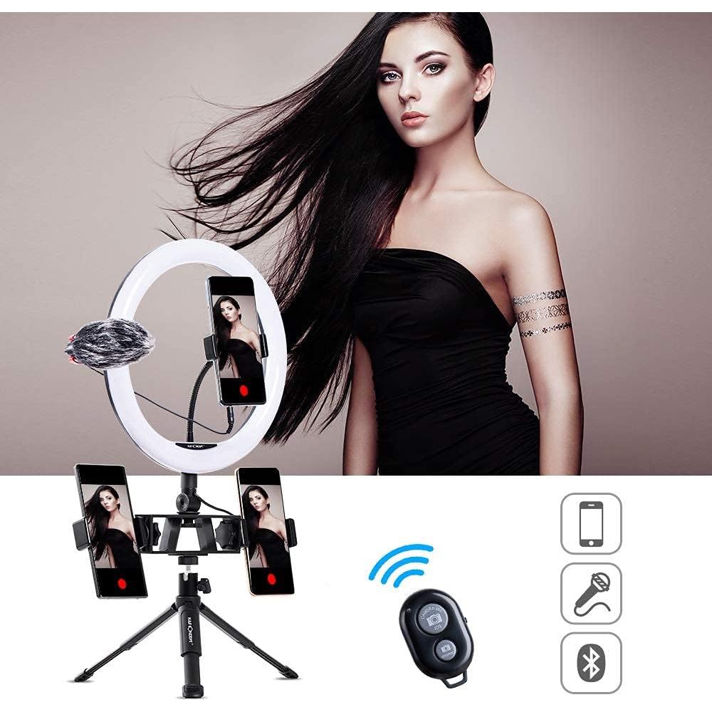 Anillo de Luz Selfie K&F Concept 28 cm con Trípode y Control Remoto