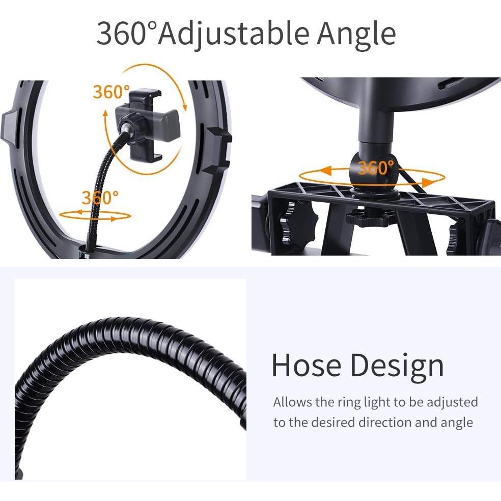 Anillo de Luz Selfie K&F Concept 28 cm con Trípode y Control Remoto