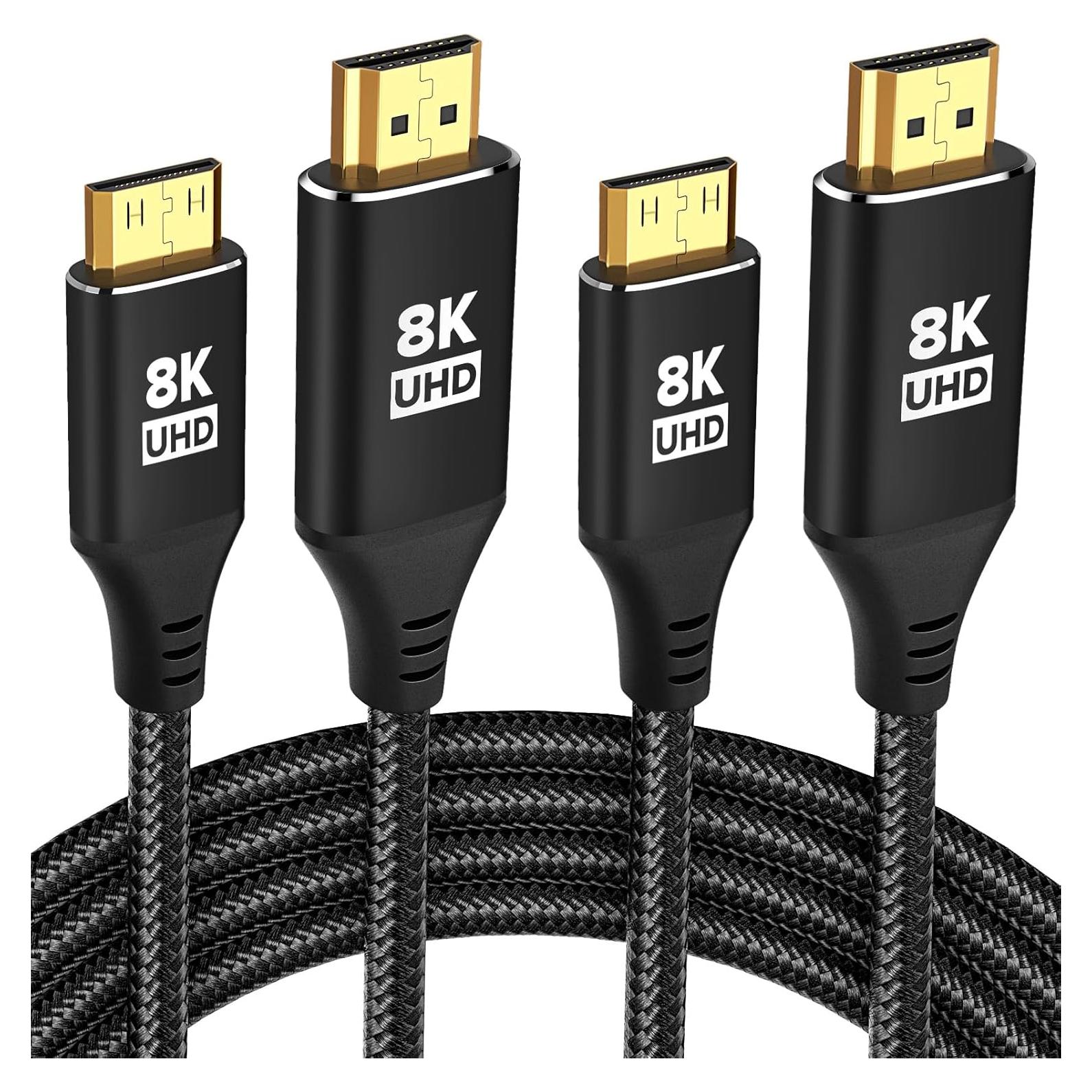 Cable Mini HDMI a HDMI RUIZHI 6FT 8K 2 Pack