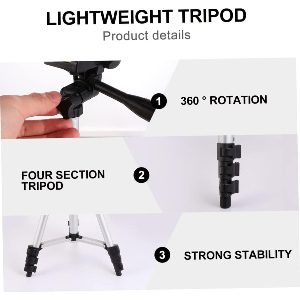 Trípode Portátil Ligero Tofficu para Smartphone y Cámara 35 cm