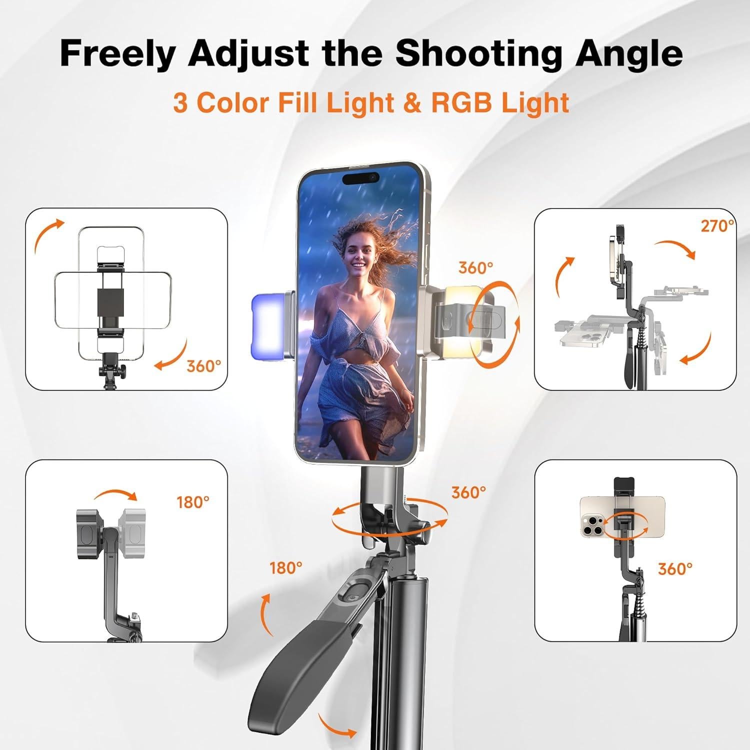 Trípode de Metal ADYSS A21S para Teléfono con Luz RGB y Control Remoto