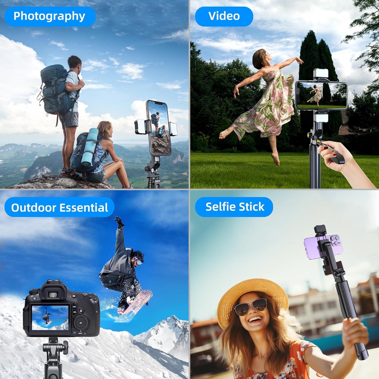 Trípode de Metal ADYSS A21S para Teléfono con Luz RGB y Control Remoto