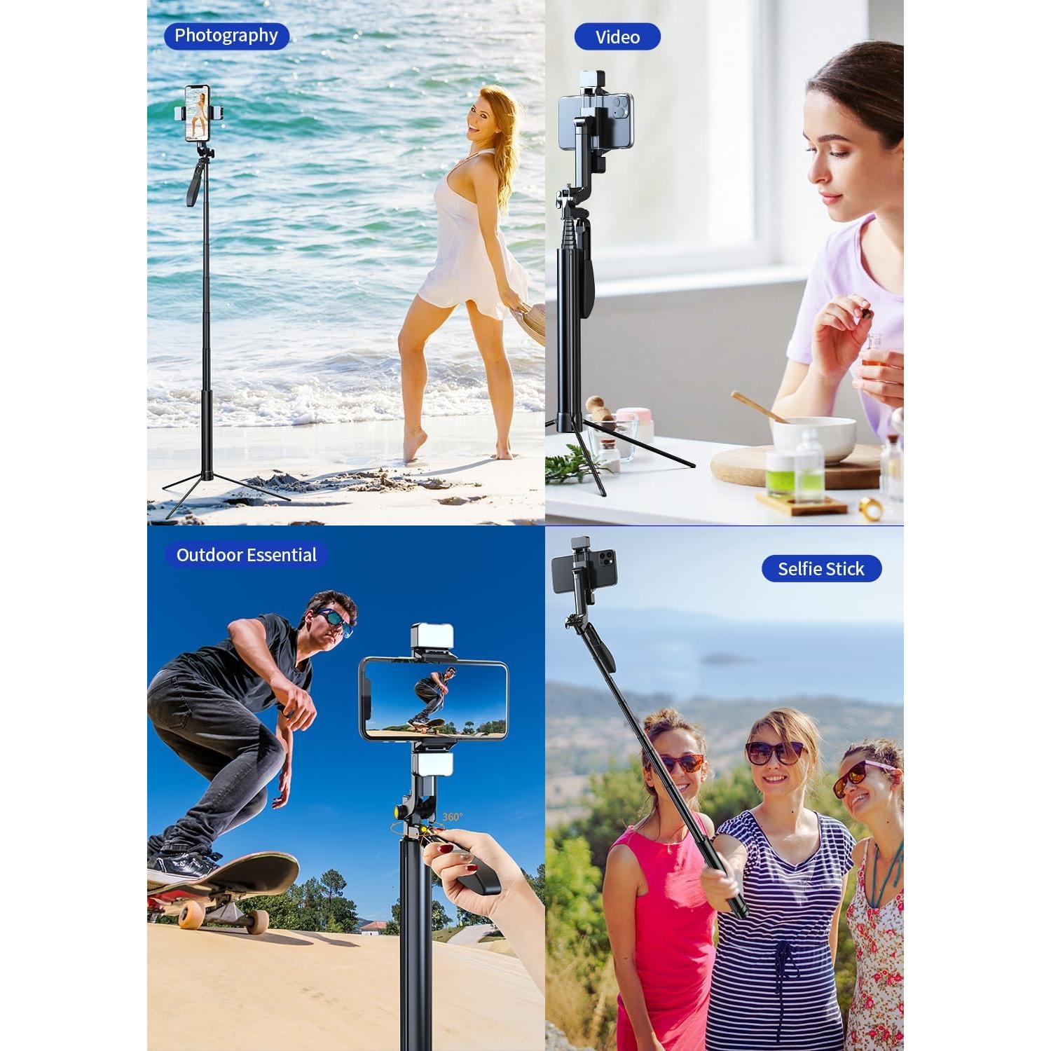 Trípode de Metal ADYSS A21S para Teléfono con Luz RGB y Control Remoto