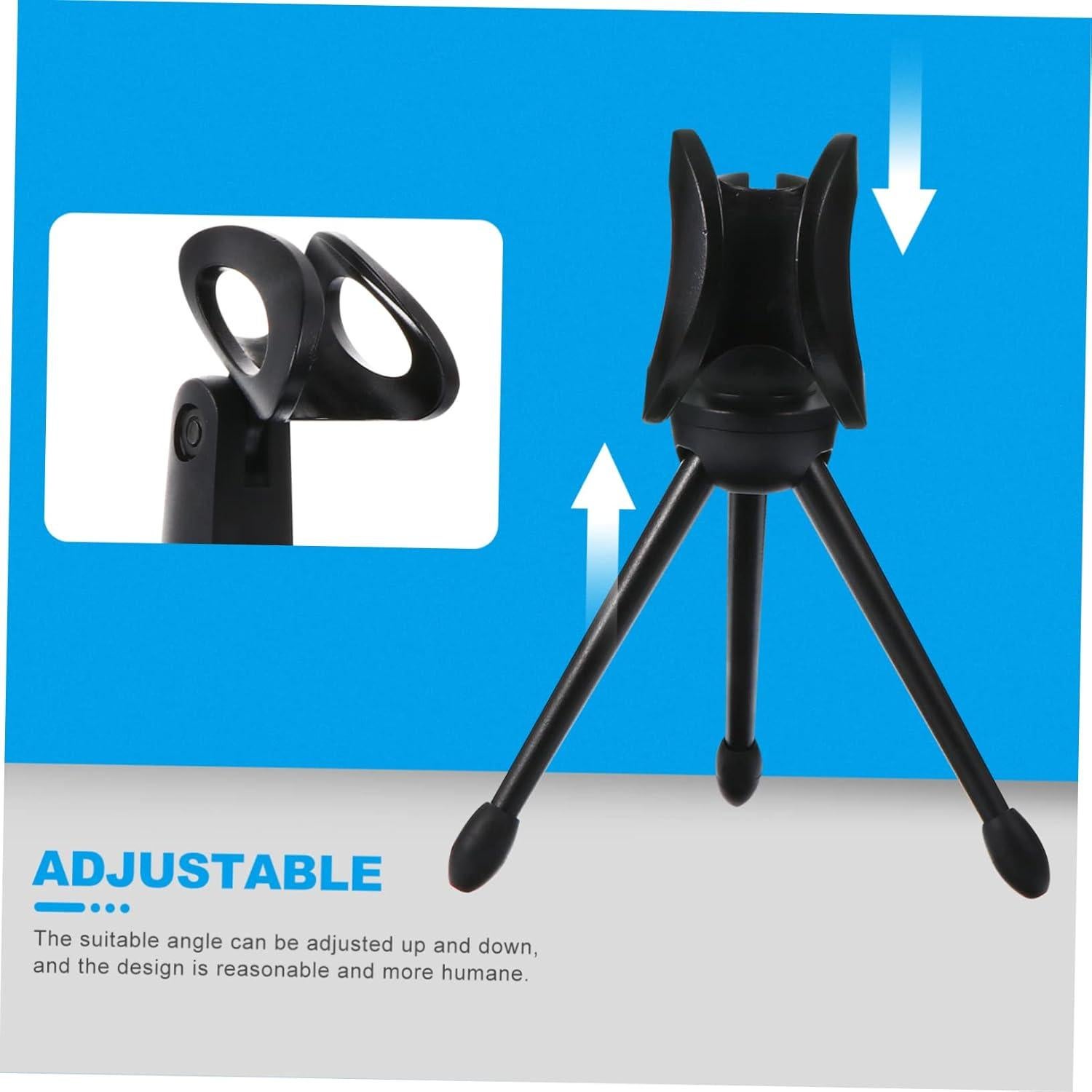 Soportes de Micrófono de Escritorio Kisangel - 2 Pcs Plegables Negros