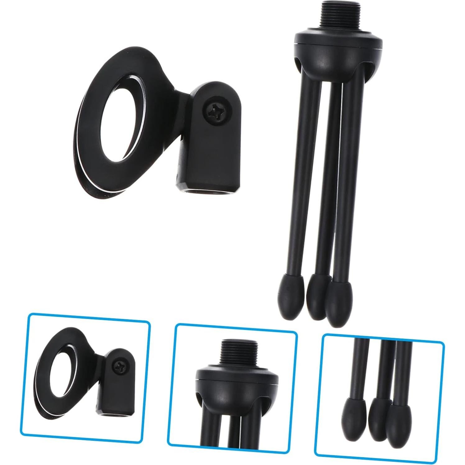 Soportes de Micrófono de Escritorio Kisangel - 2 Pcs Plegables Negros