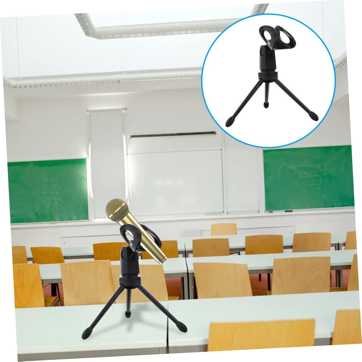 Soportes de Micrófono de Escritorio Kisangel - 2 Pcs Plegables Negros