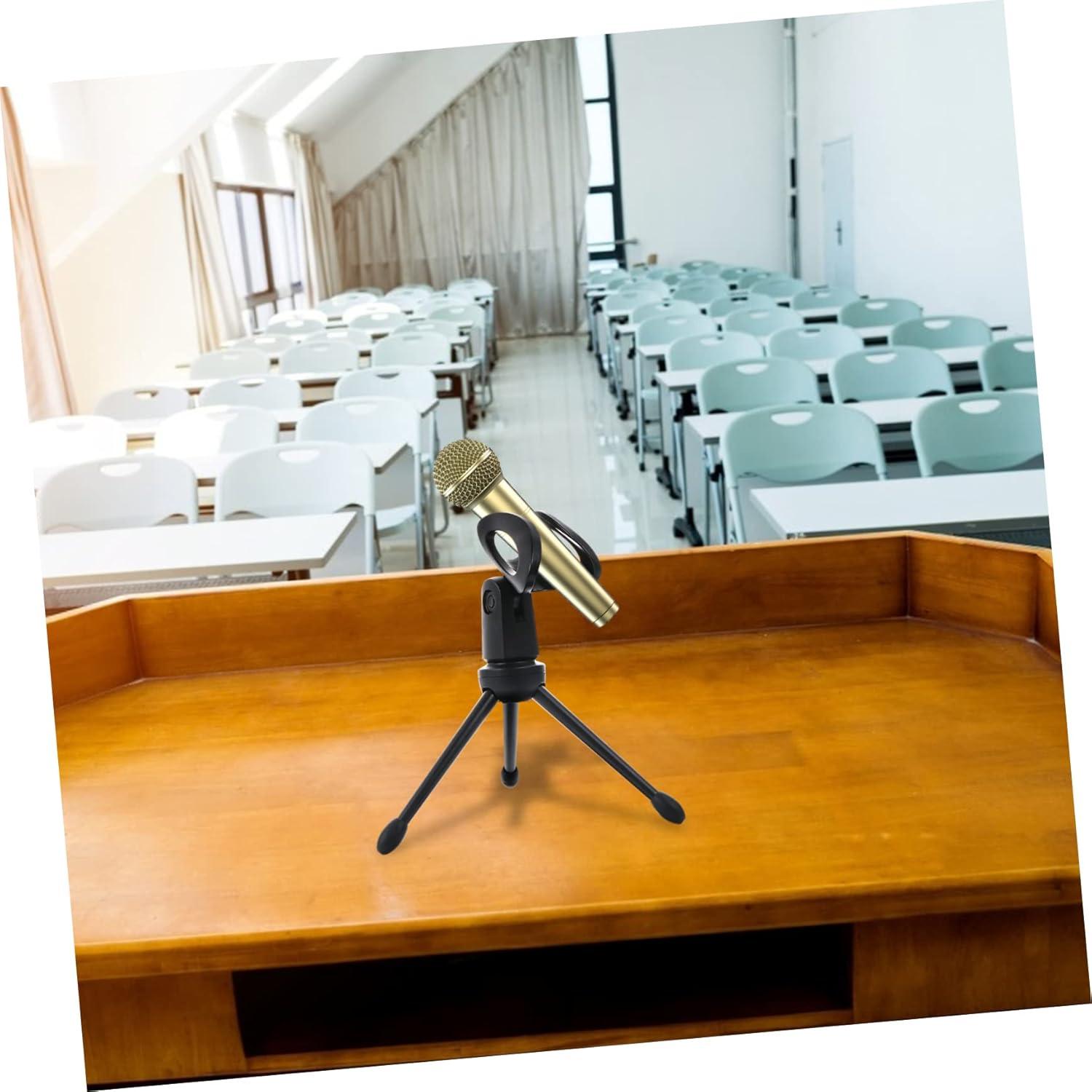 Soportes de Micrófono de Escritorio Kisangel - 2 Pcs Plegables Negros