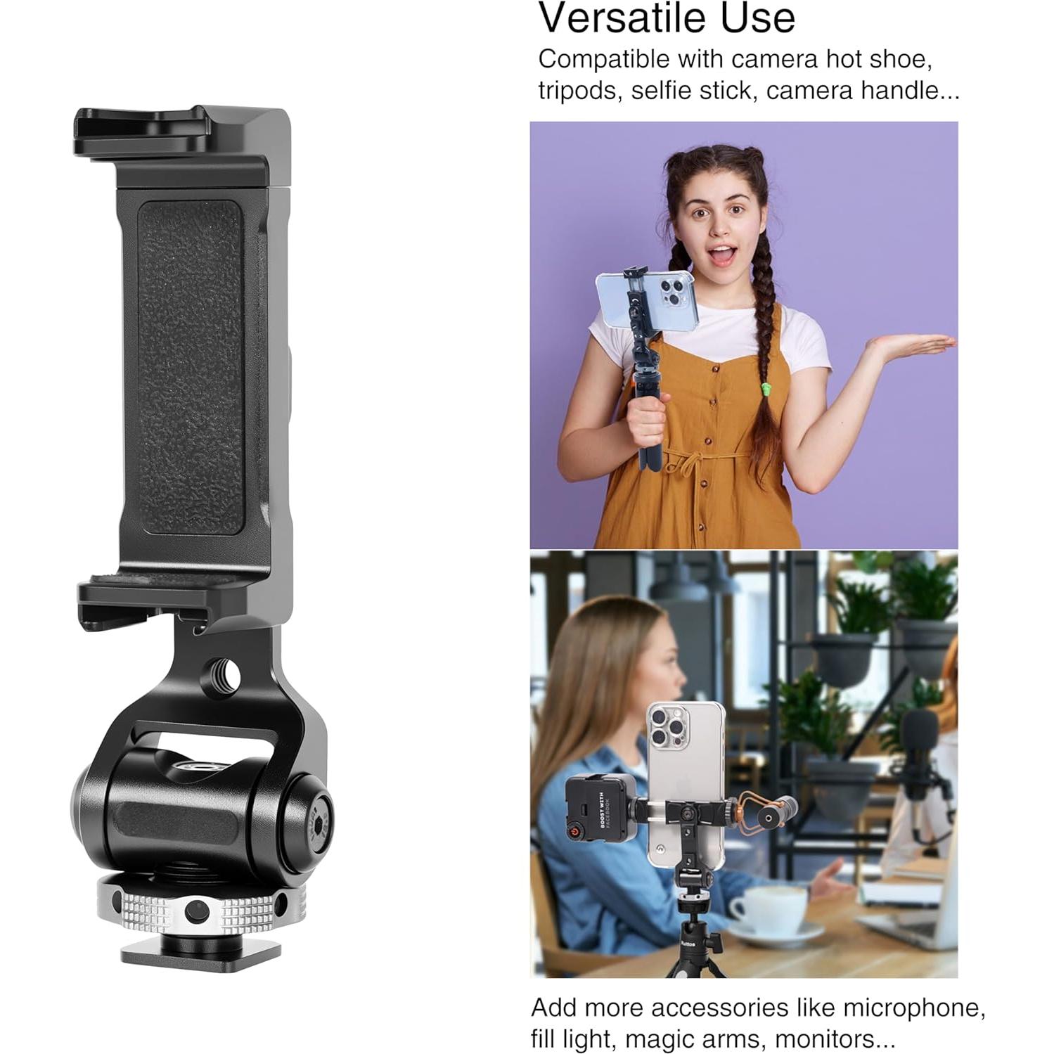 Adaptador de Montaje de Trípode Ruittos para Teléfono 360°