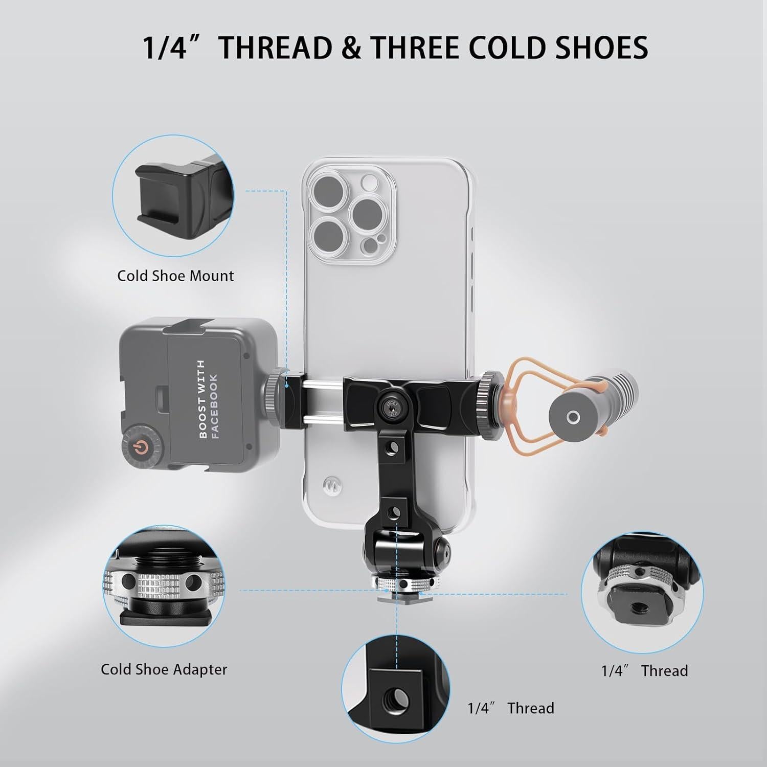 Adaptador de Montaje de Trípode Ruittos para Teléfono 360°