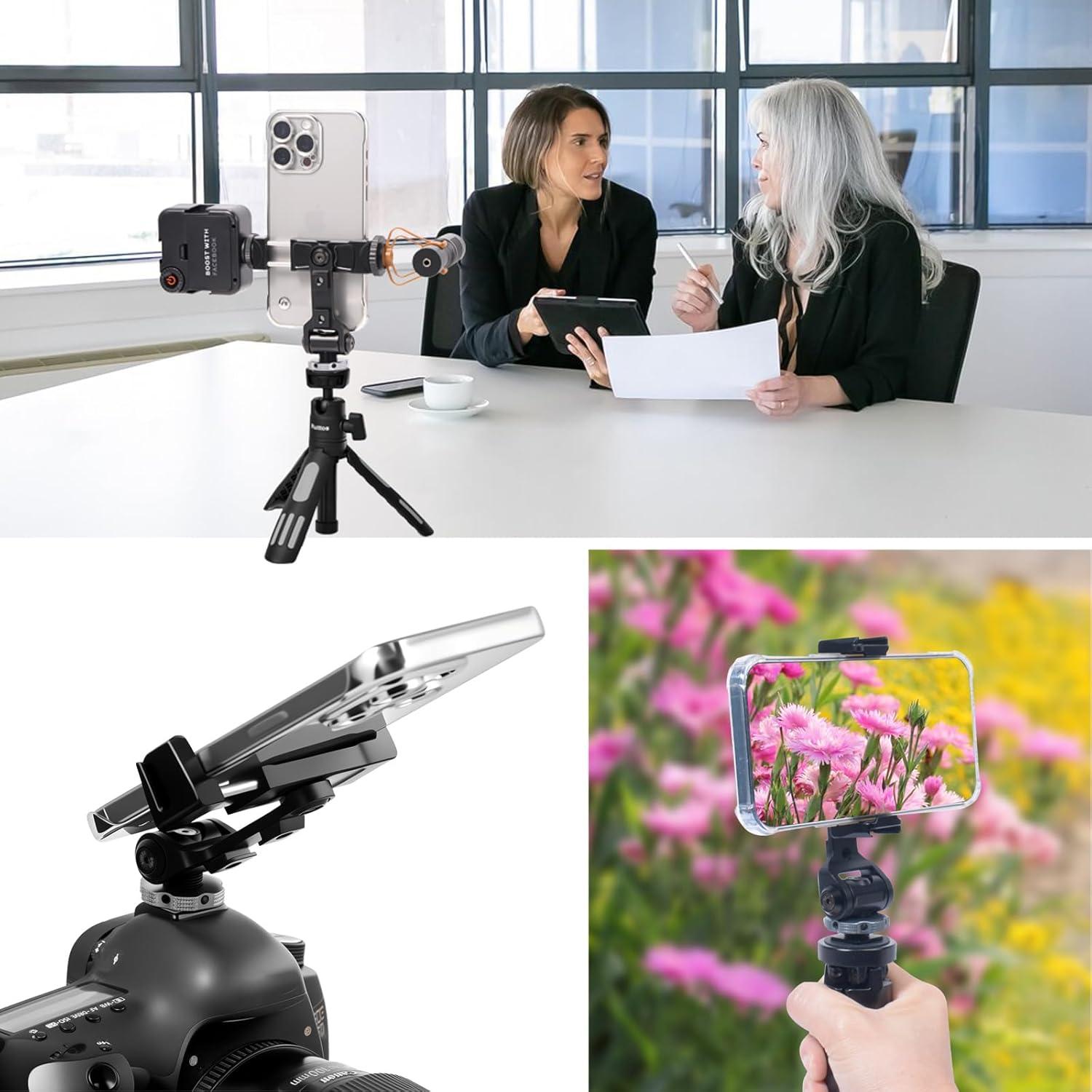 Adaptador de Montaje de Trípode Ruittos para Teléfono 360°