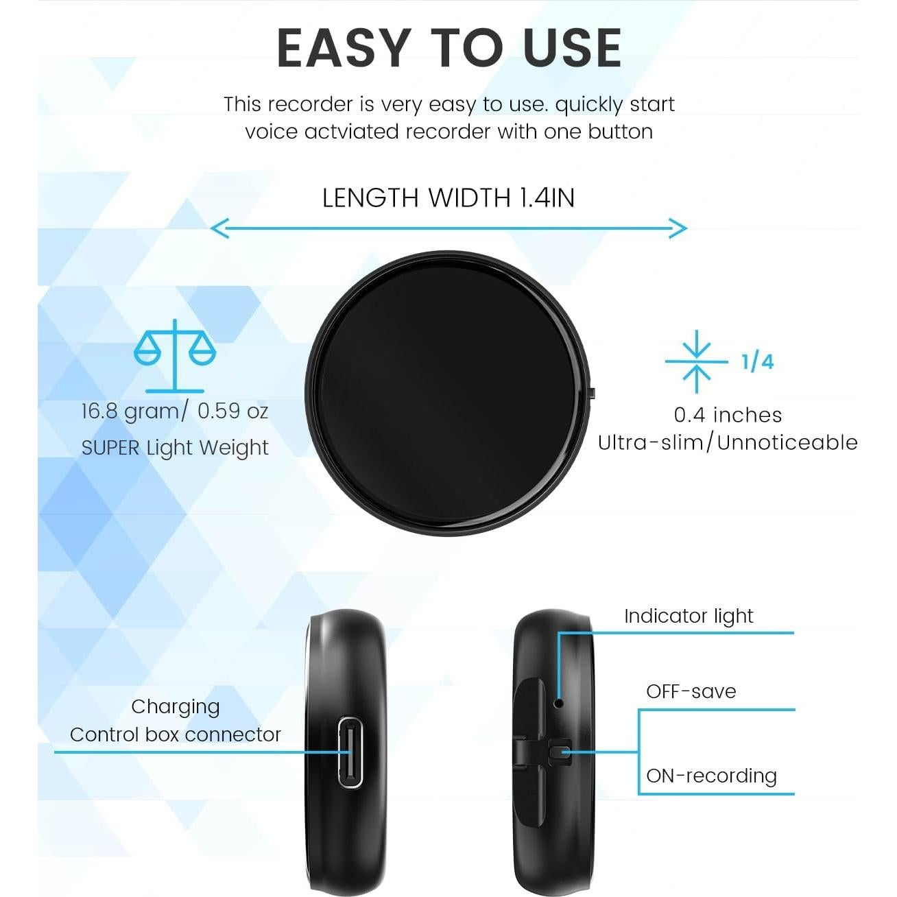 Grabadora de Voz Cohana YXVR-001 64GB con AI y 4000h