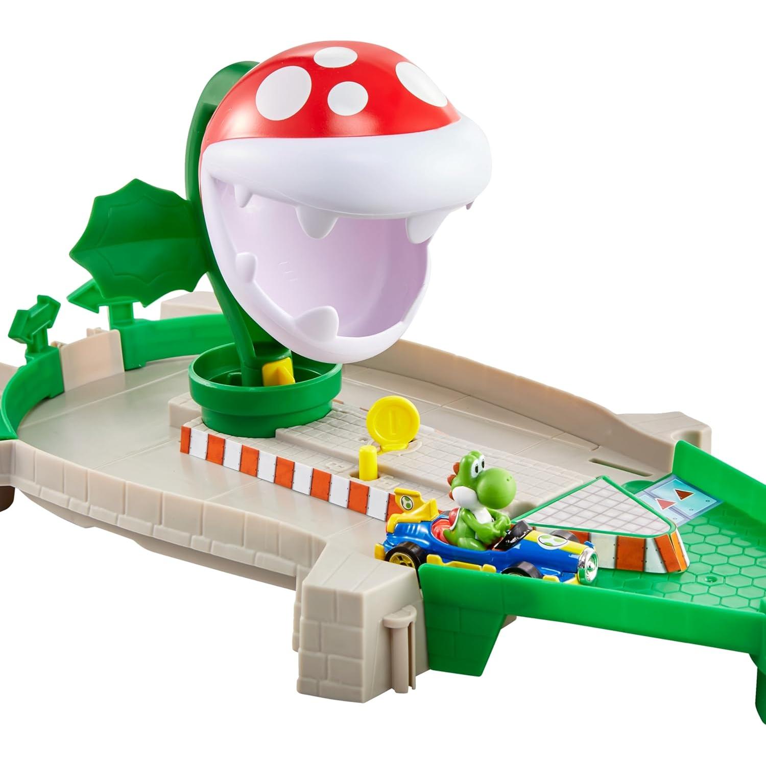 Set de Pista Piranha Plant Slide Hot Wheels con Yoshi Kart