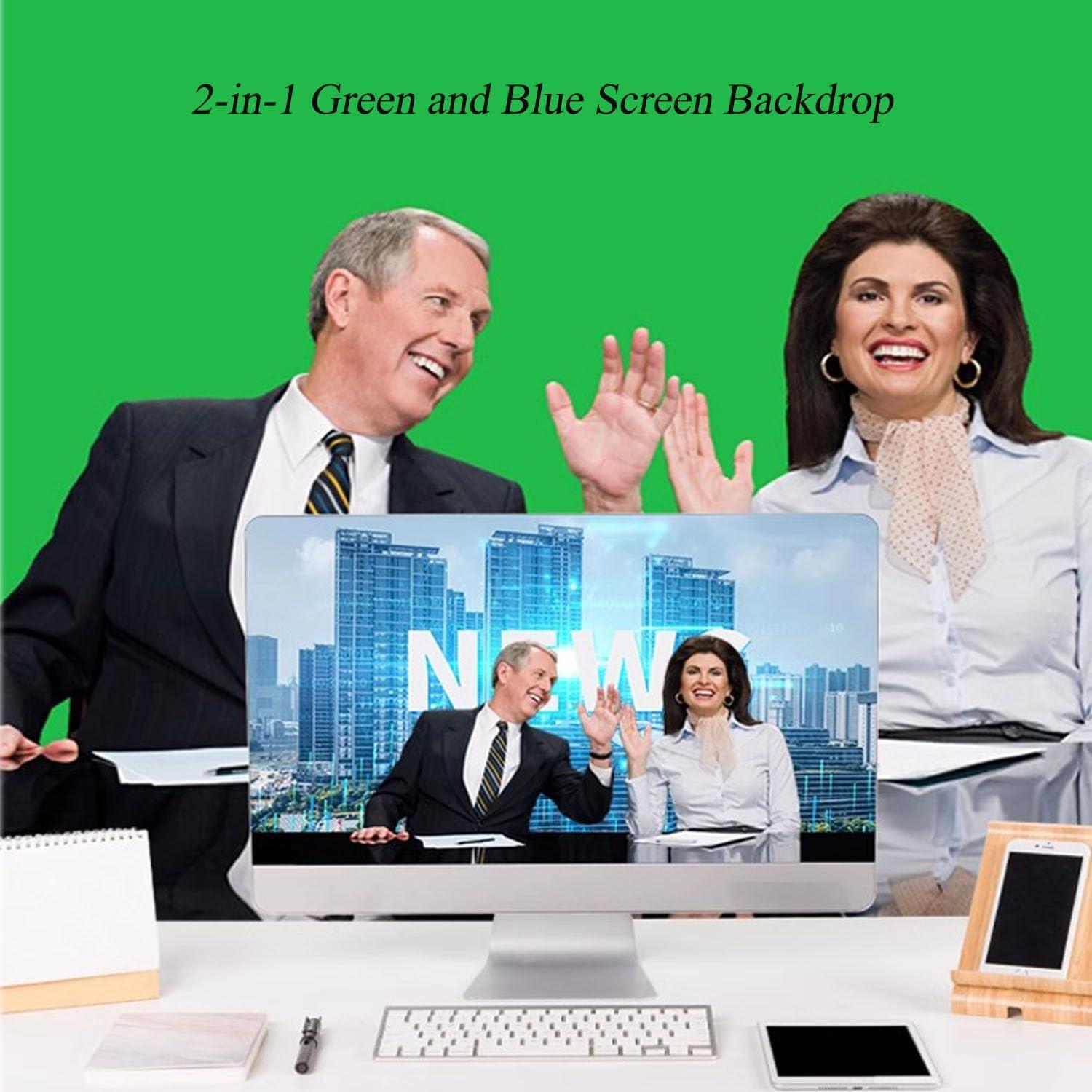 Fondo Chromakey Reversible 1x1.5m Verde y Azul YUOCU