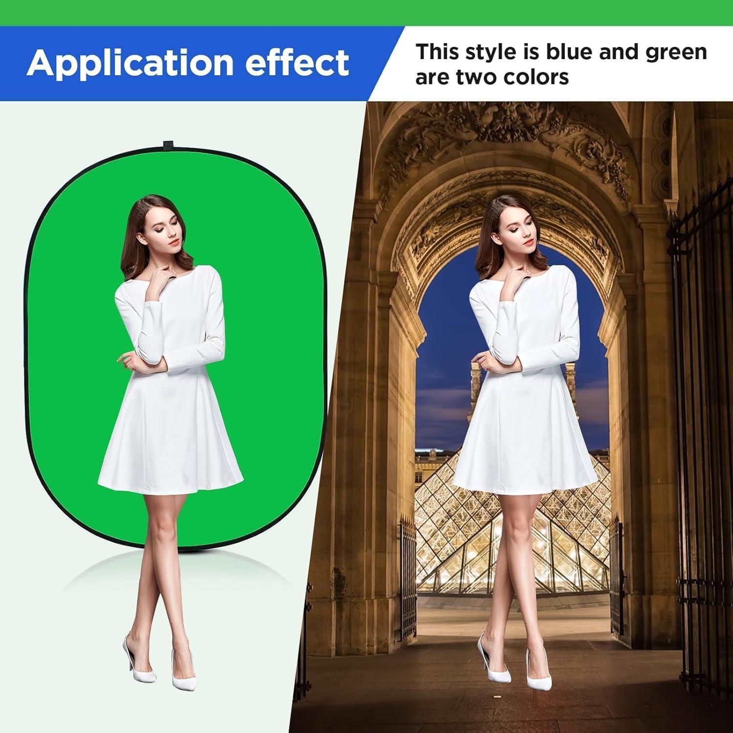 Fondo Chromakey Reversible 1x1.5m Verde y Azul YUOCU