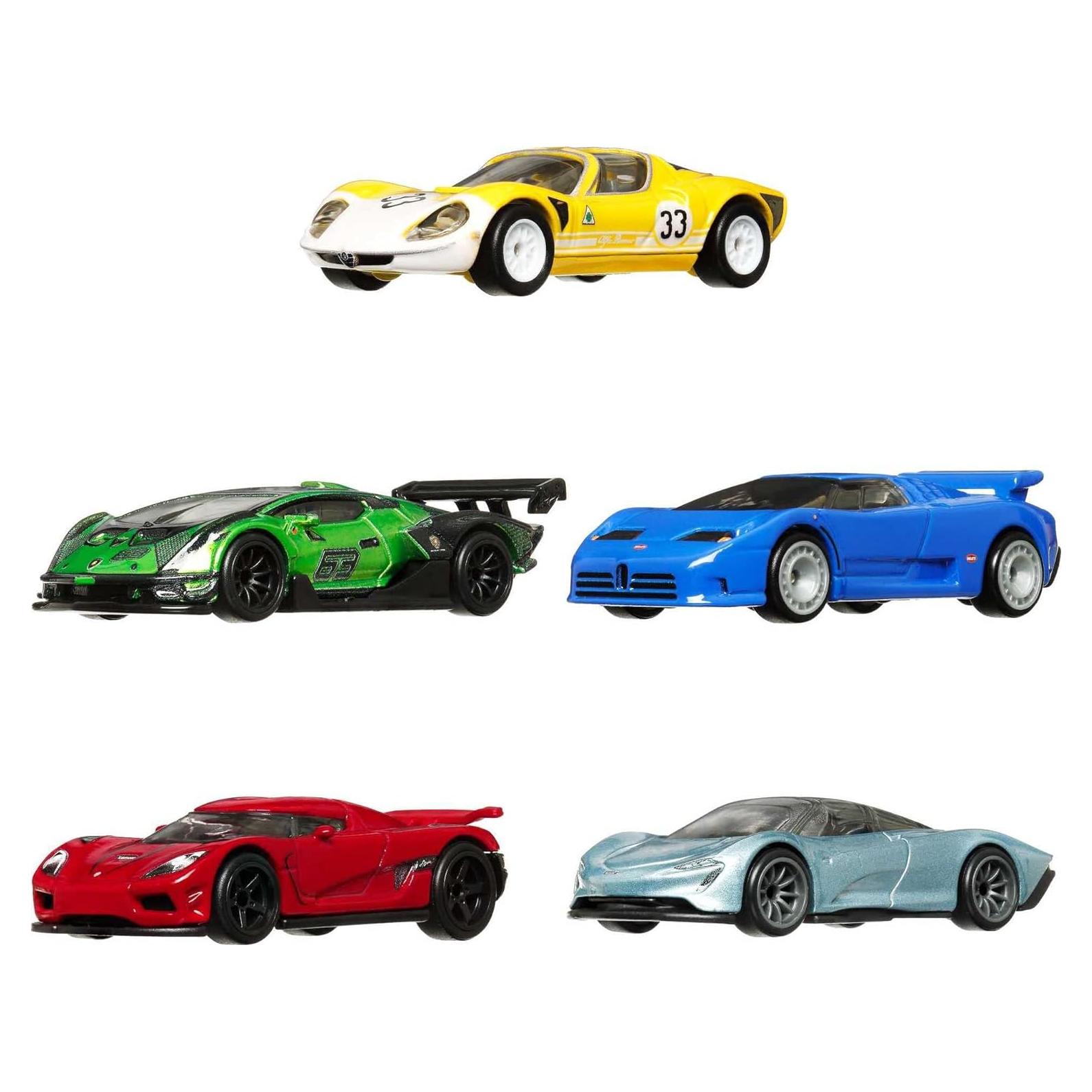 Hot Wheels Premium 5-Pack Coches Deportivos 1:64 Metal