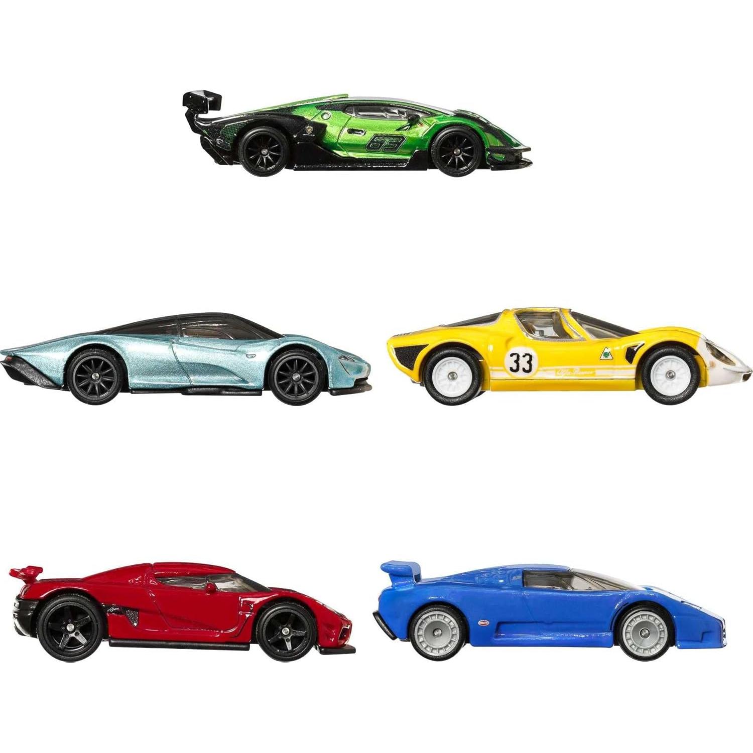 Hot Wheels Premium 5-Pack Coches Deportivos 1:64 Metal