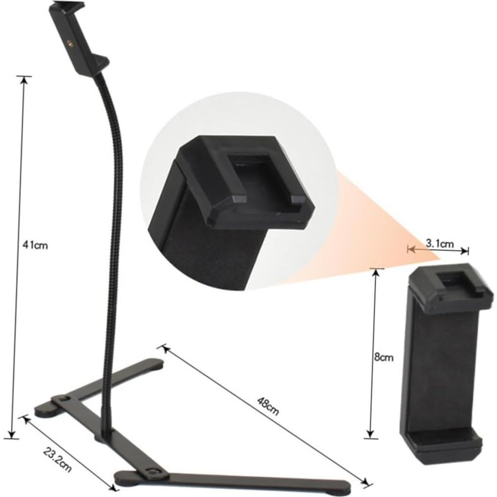 Soporte de trípode ajustable HOMSFOU para teléfono y tablet