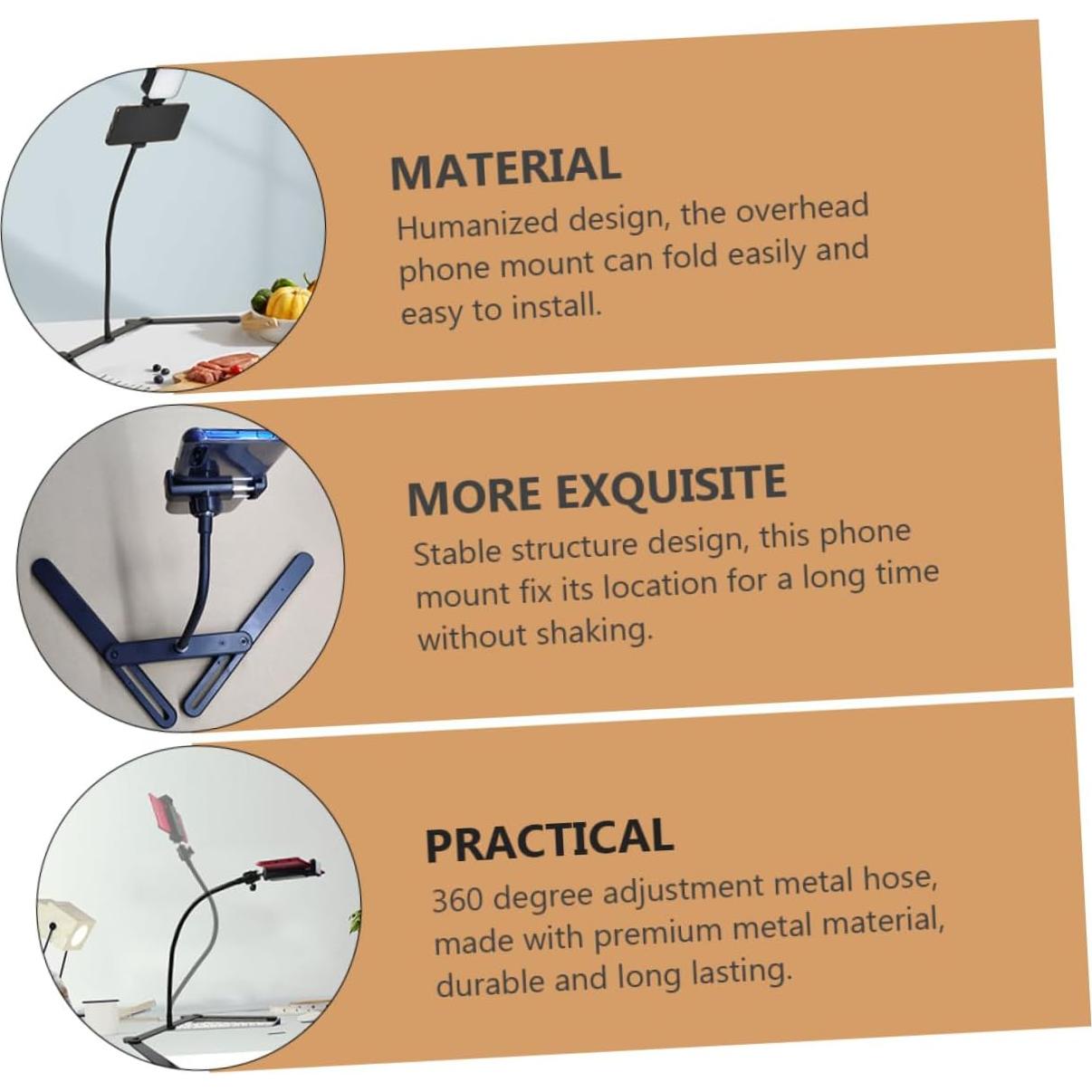 Soporte de trípode ajustable HOMSFOU para teléfono y tablet