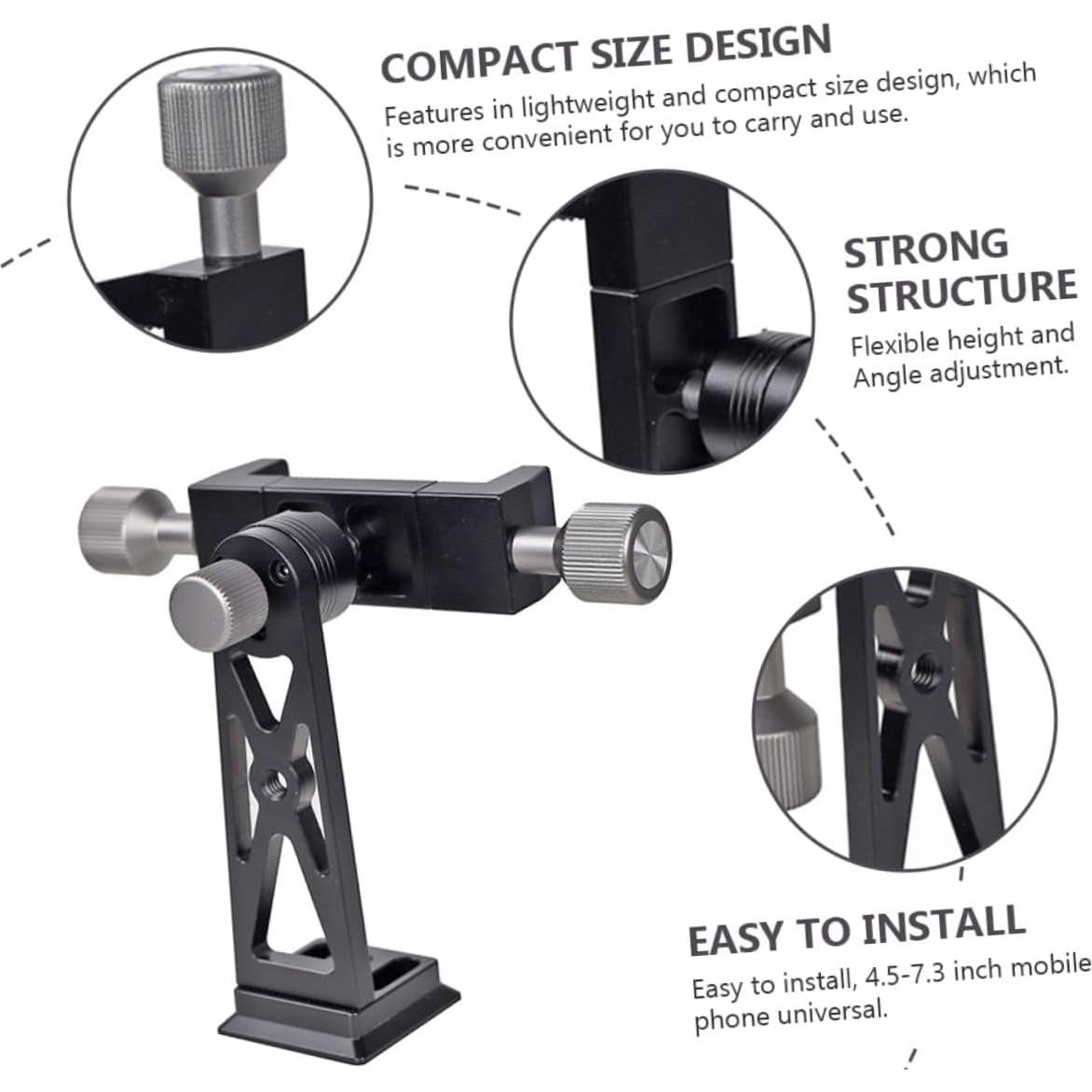 Soporte de Teléfono para Trípode DIYEAH Ajustable 4.5-7.3"