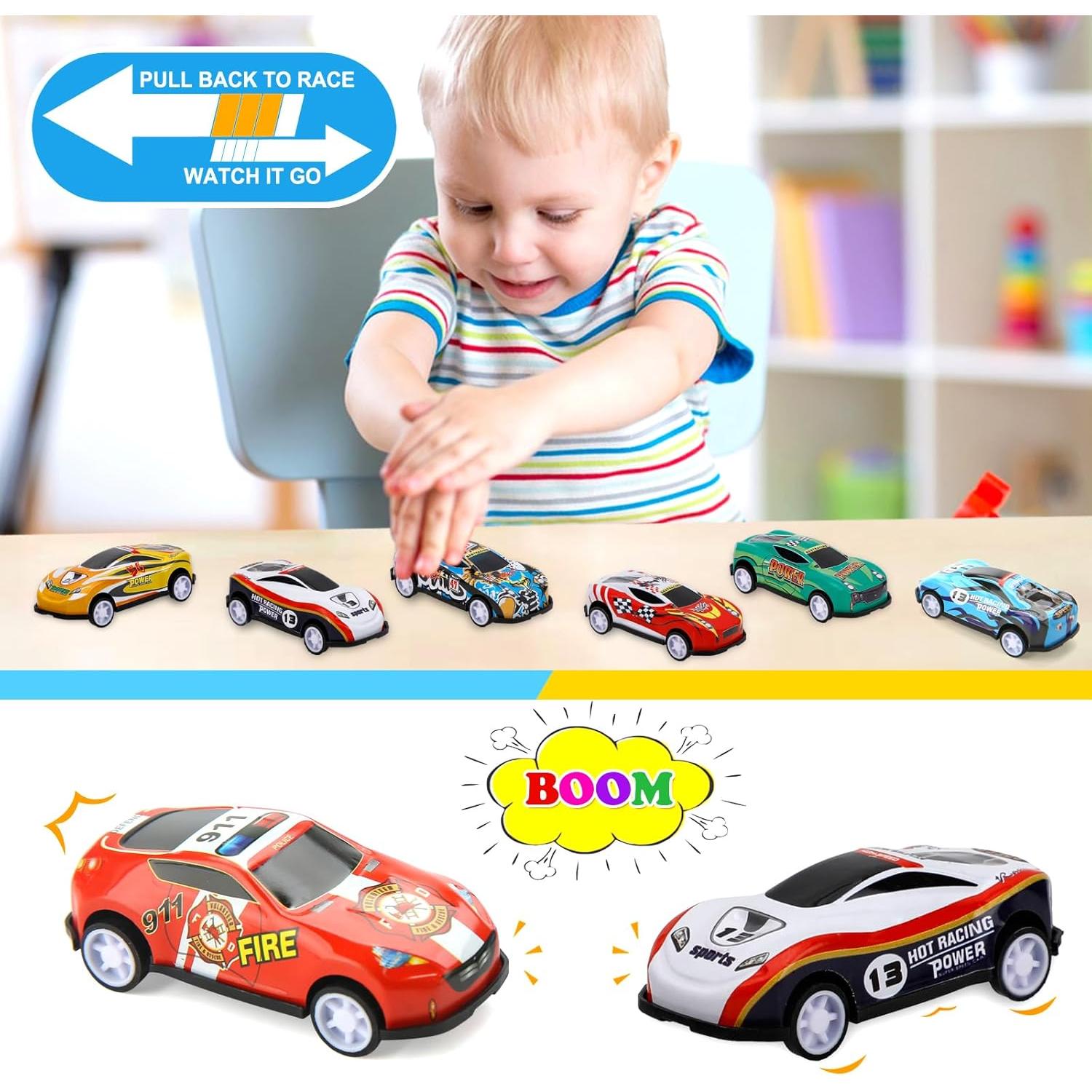 28 Mini Coches de Retroceso Siwarm para Niños 6,99 cm
