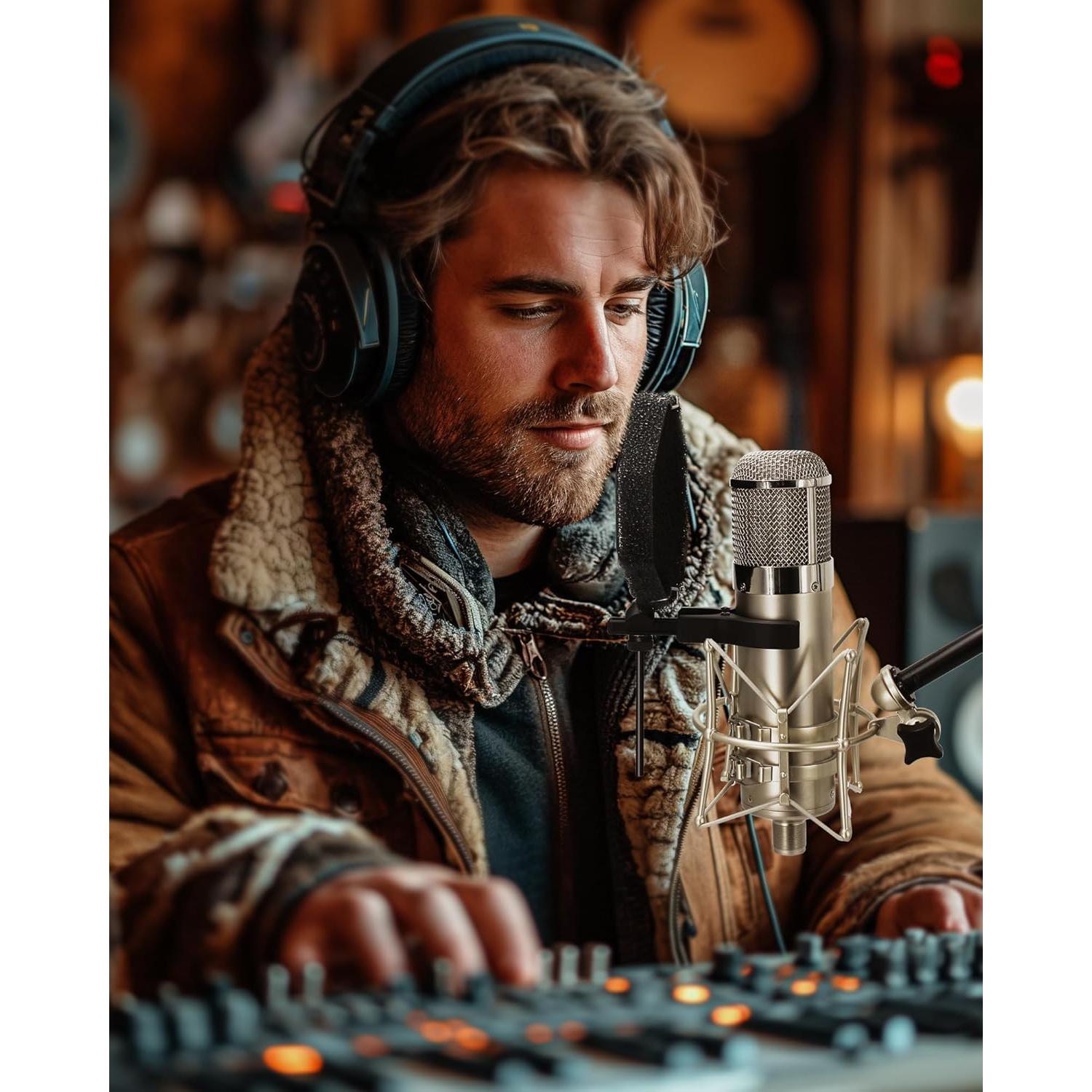 Filtro Pop Profesional para Micrófono YT001 - Cubierta de Viento 14.2x20cm