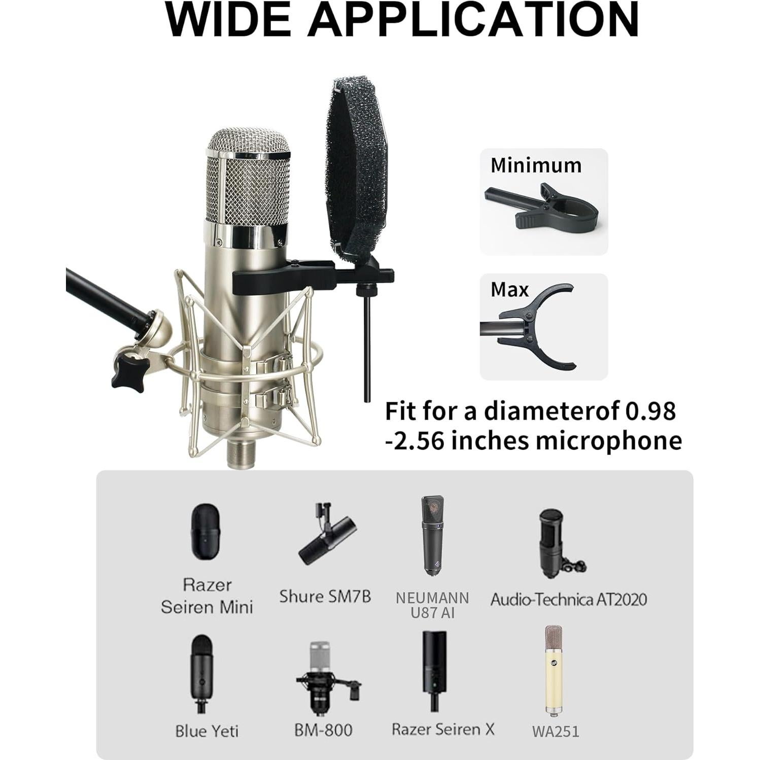 Filtro Pop Profesional para Micrófono YT001 - Cubierta de Viento 14.2x20cm