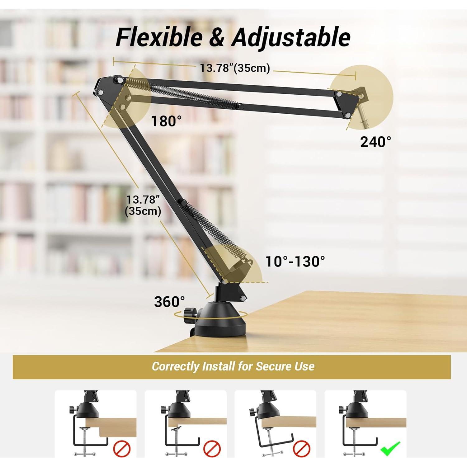 Brazo de Micrófono Ajustable TONOR T10 con Filtro Pop 180°