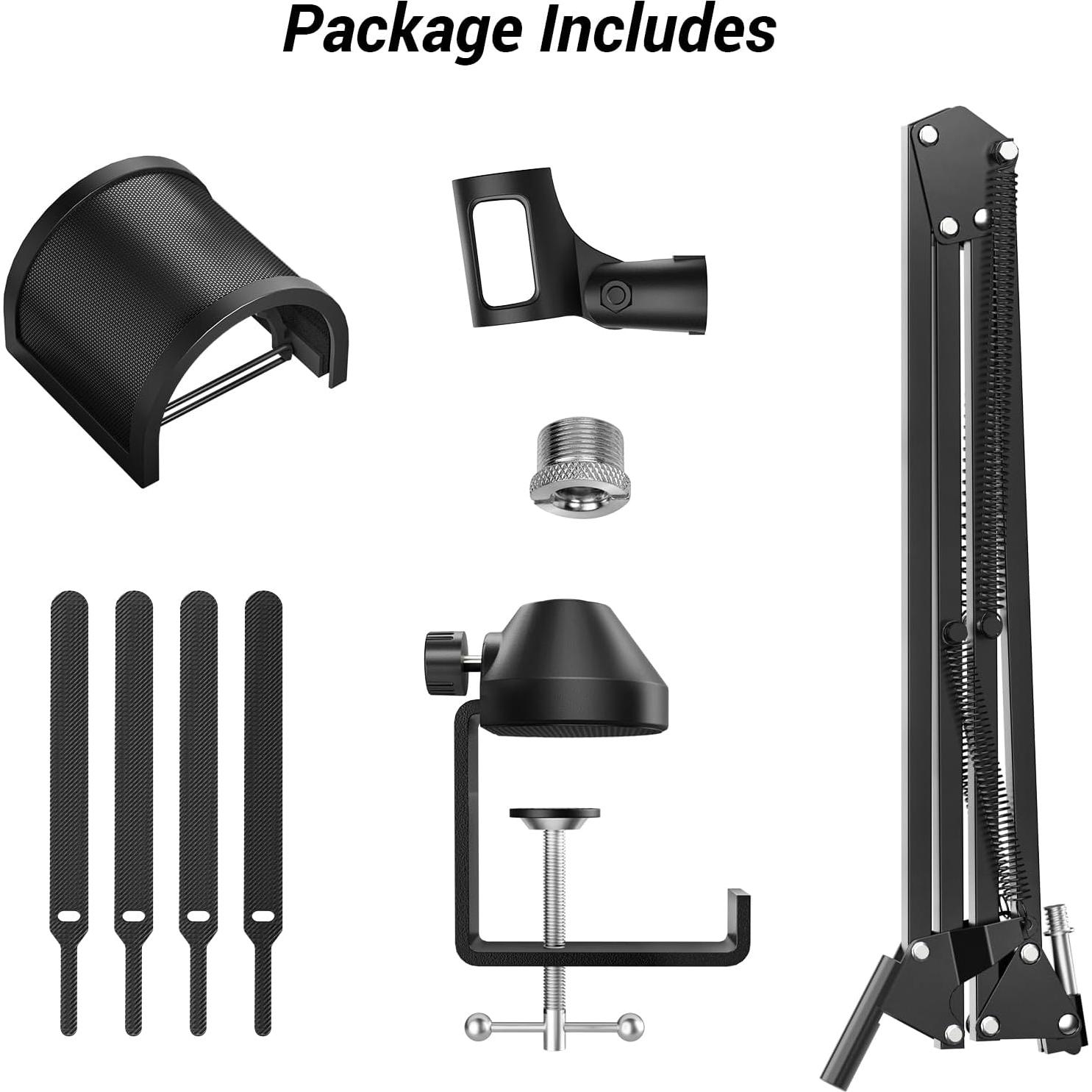 Brazo de Micrófono Ajustable TONOR T10 con Filtro Pop 180°