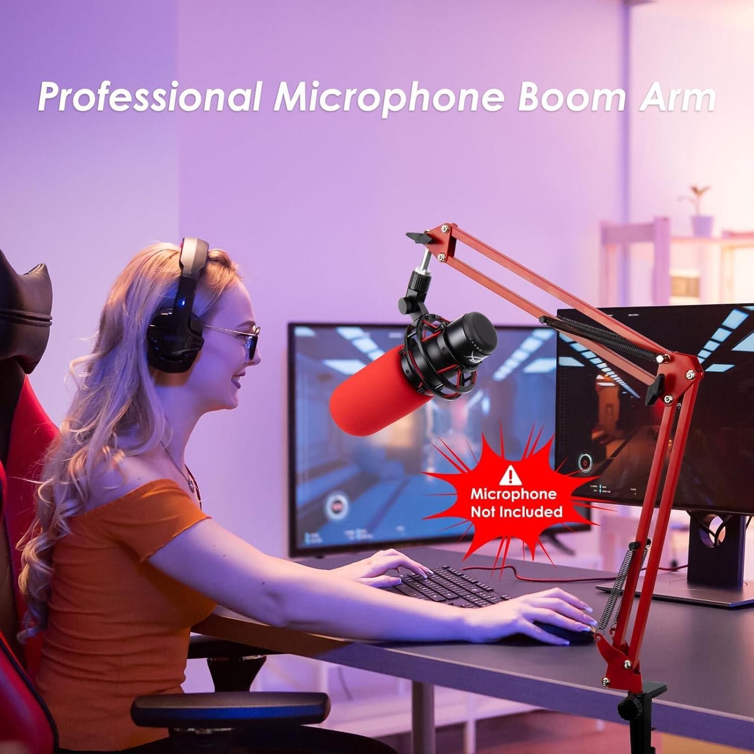 Brazo Boom Soporte de Micrófono YOUSAHRES Rojo Ajustable
