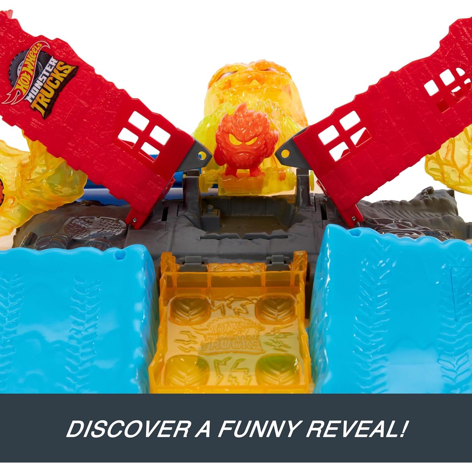 Playset Camiones Monstruo Hot Wheels 5-Alarm 1:64 con 2 Coches