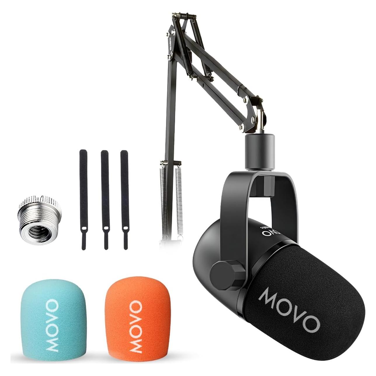 Kit de Micrófono Movo CastMic con Brazo Soporte para Podcast