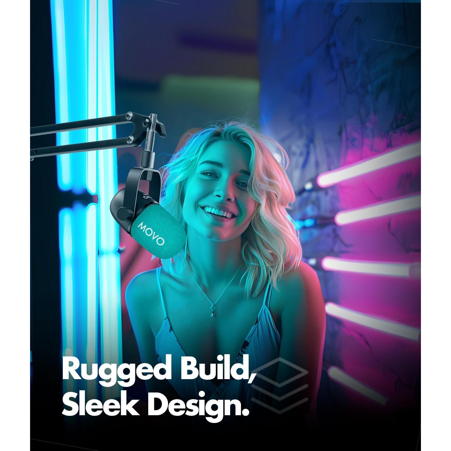 Kit de Micrófono Movo CastMic con Brazo Soporte para Podcast