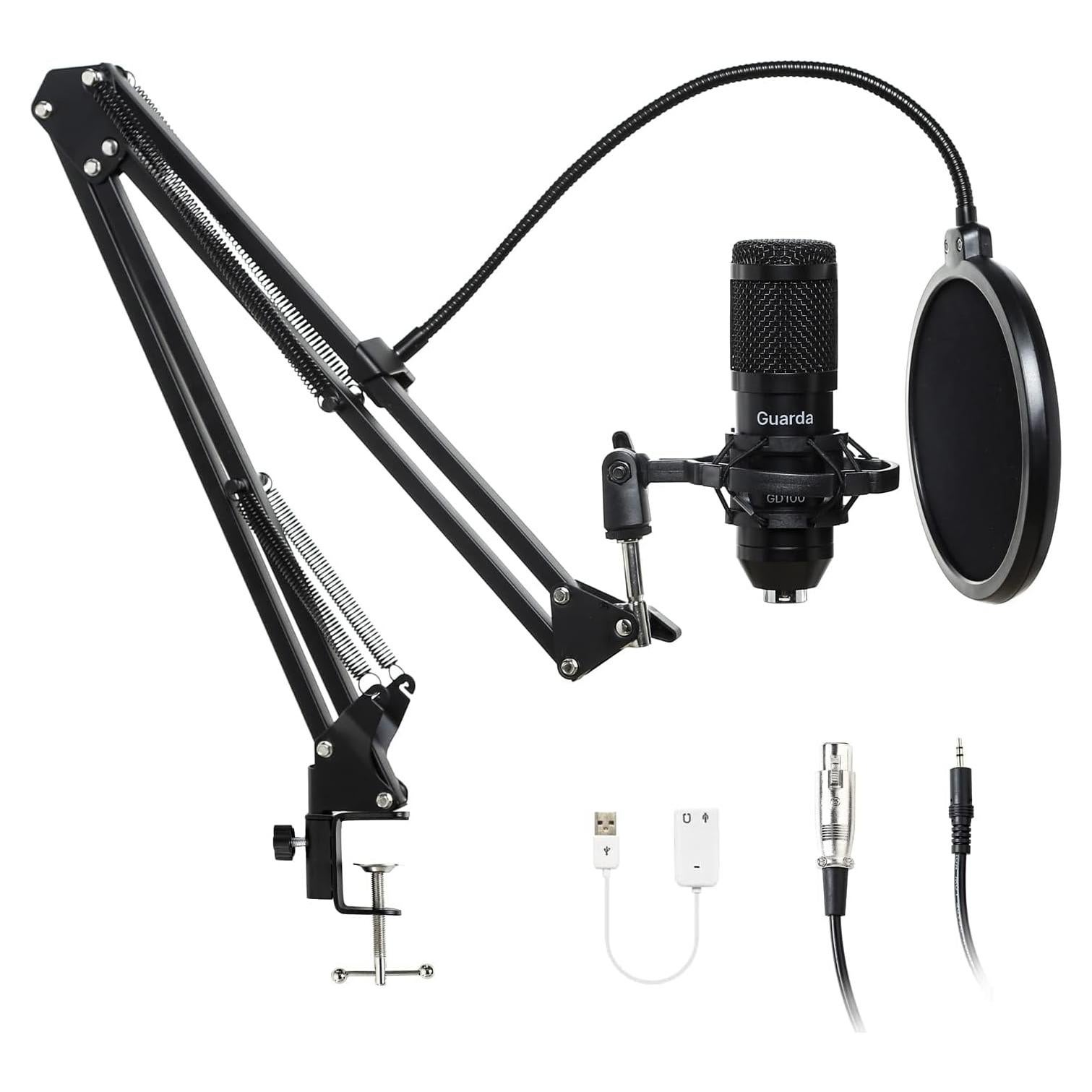 Micrófono USB de Condensador Guarda GD100 con Soporte Ajustable