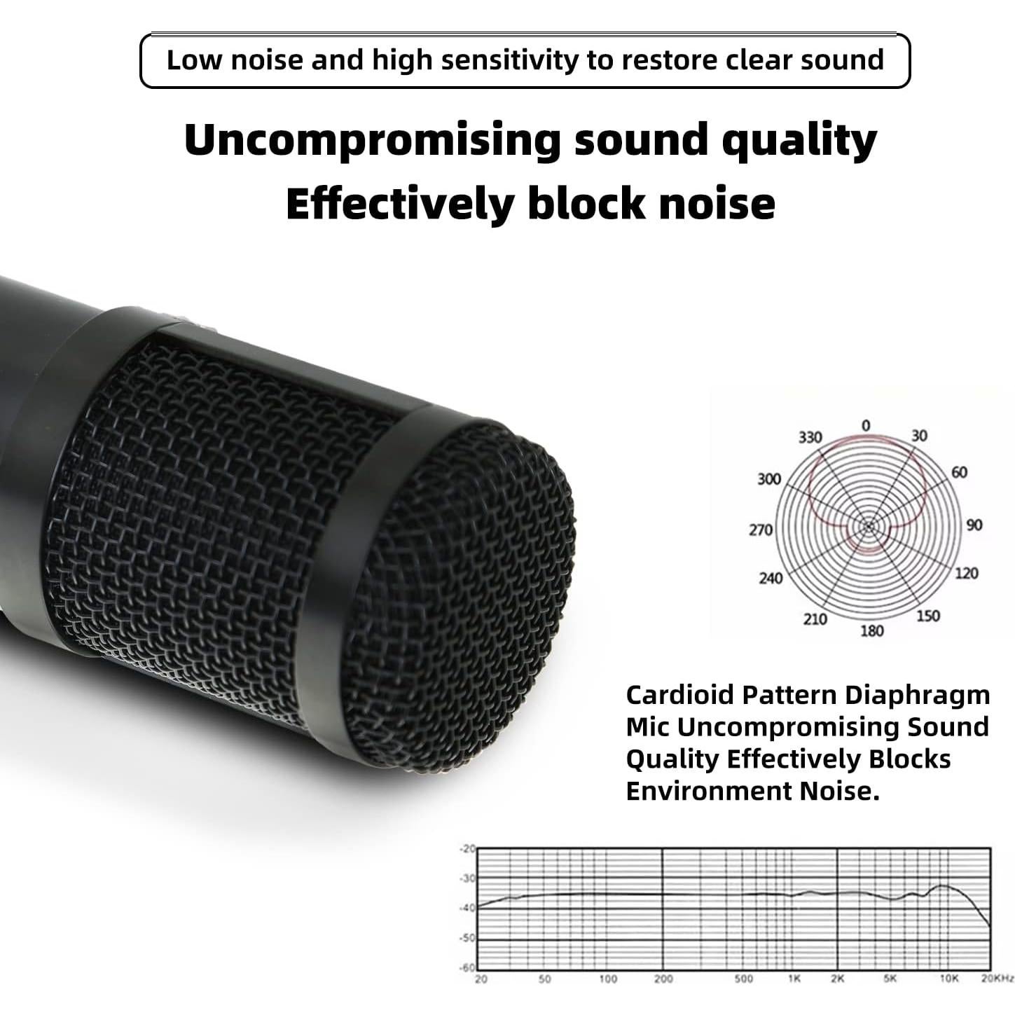 Micrófono USB de Condensador Guarda GD100 con Soporte Ajustable