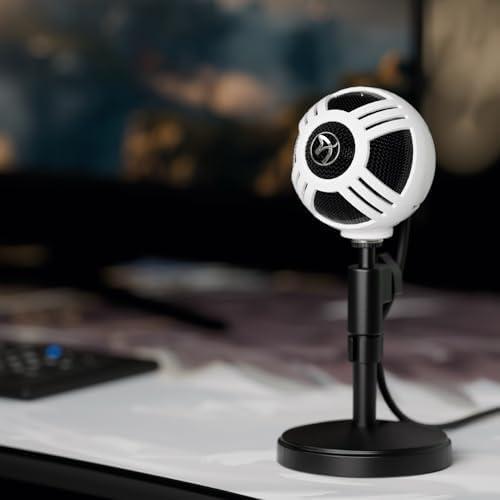 Micrófono USB Arozzi Sfera para Gaming y Streaming - Blanco