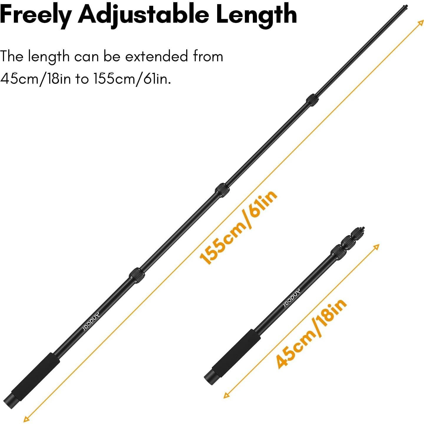 Pértiga de Micrófono Andoer Extensible 45-155cm Aluminio
