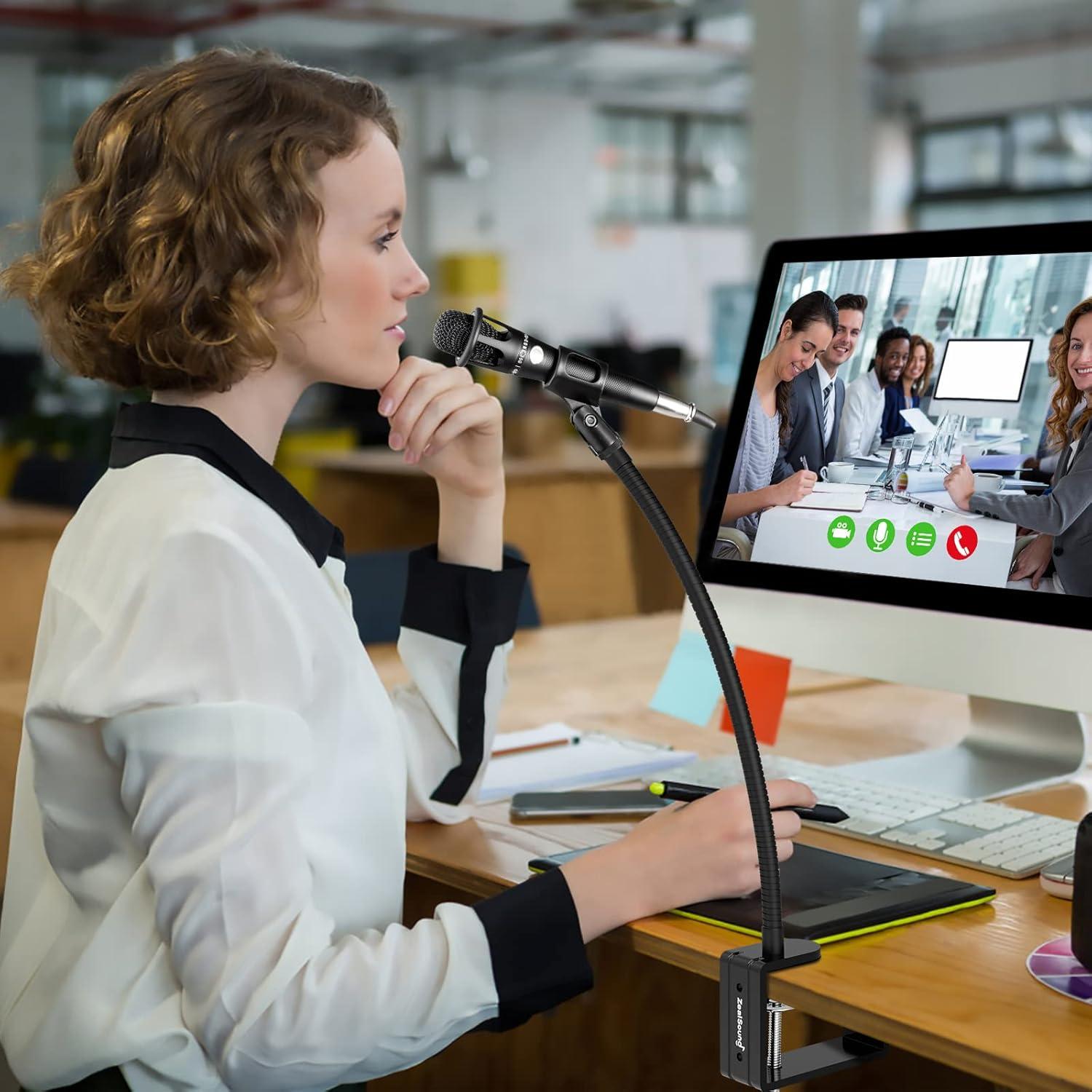 Soporte de Micrófono ZealSound H1 con Cuello de Ganso 33cm