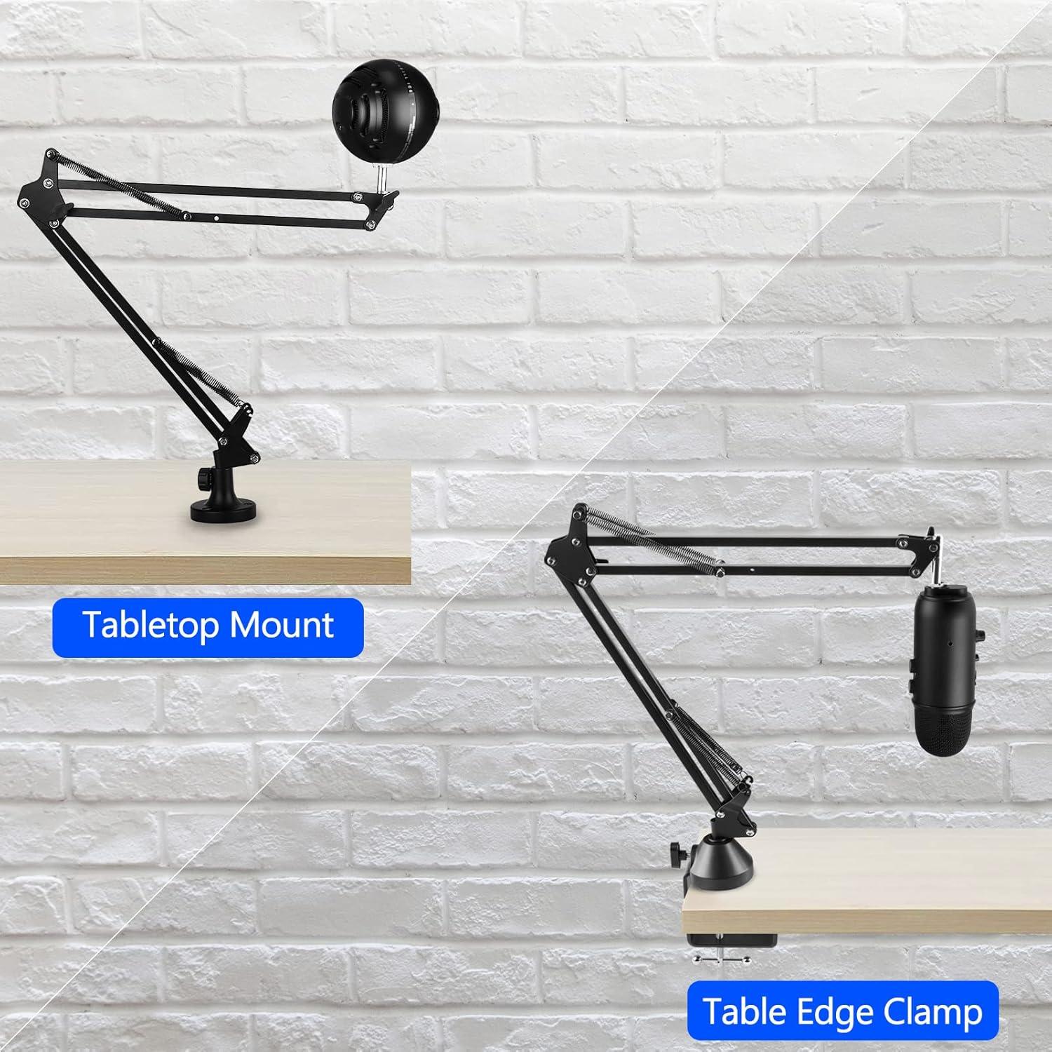 Brazo de Micrófono Geekria para Blue Yeti y Snowball - Soporte de Mesa