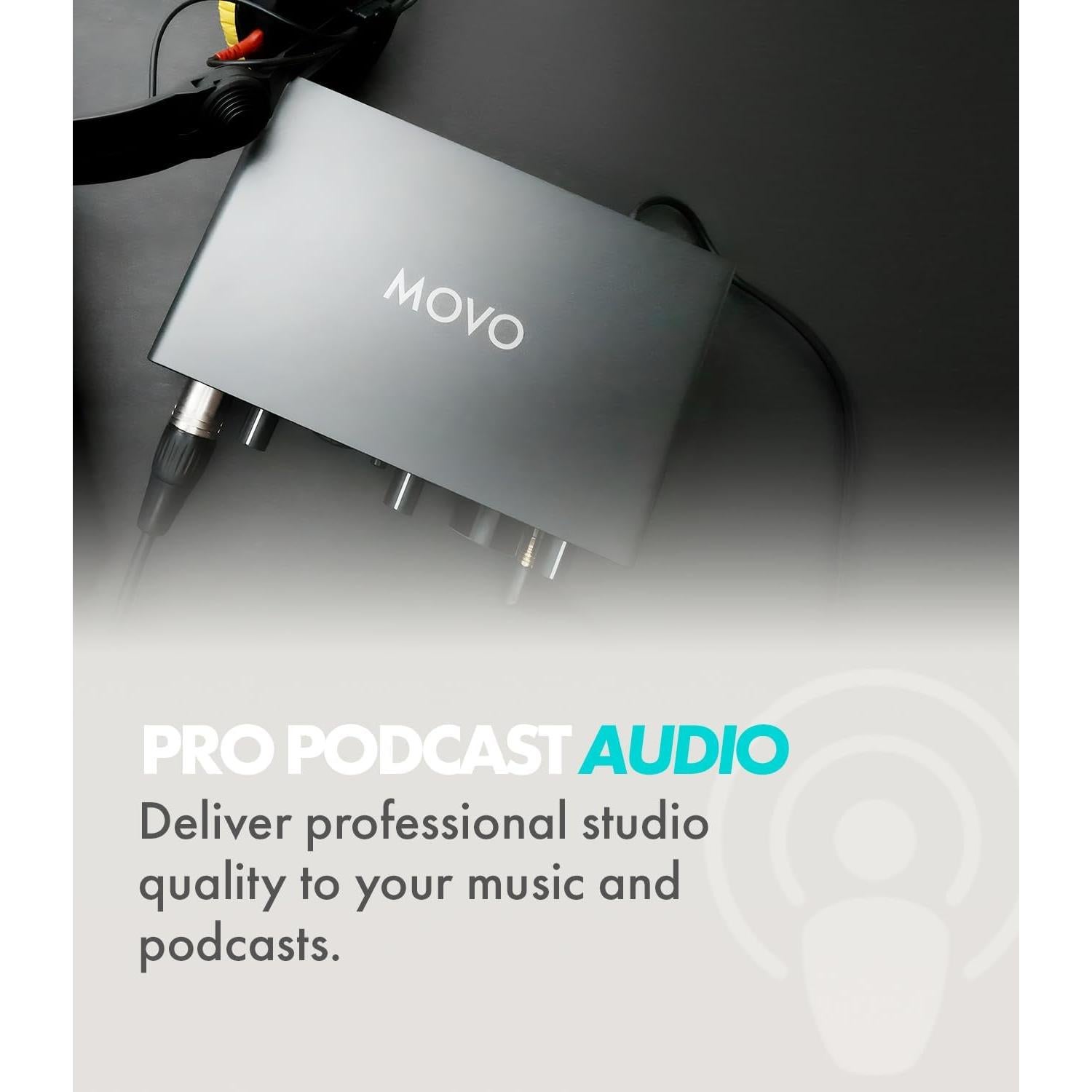 Kit de Podcast Movo con 2 Micrófonos Dinámicos y USB