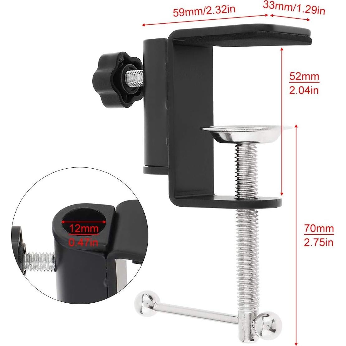 Soporte de Micrófono RTNLIT con Abrazadera Ajustable Negro