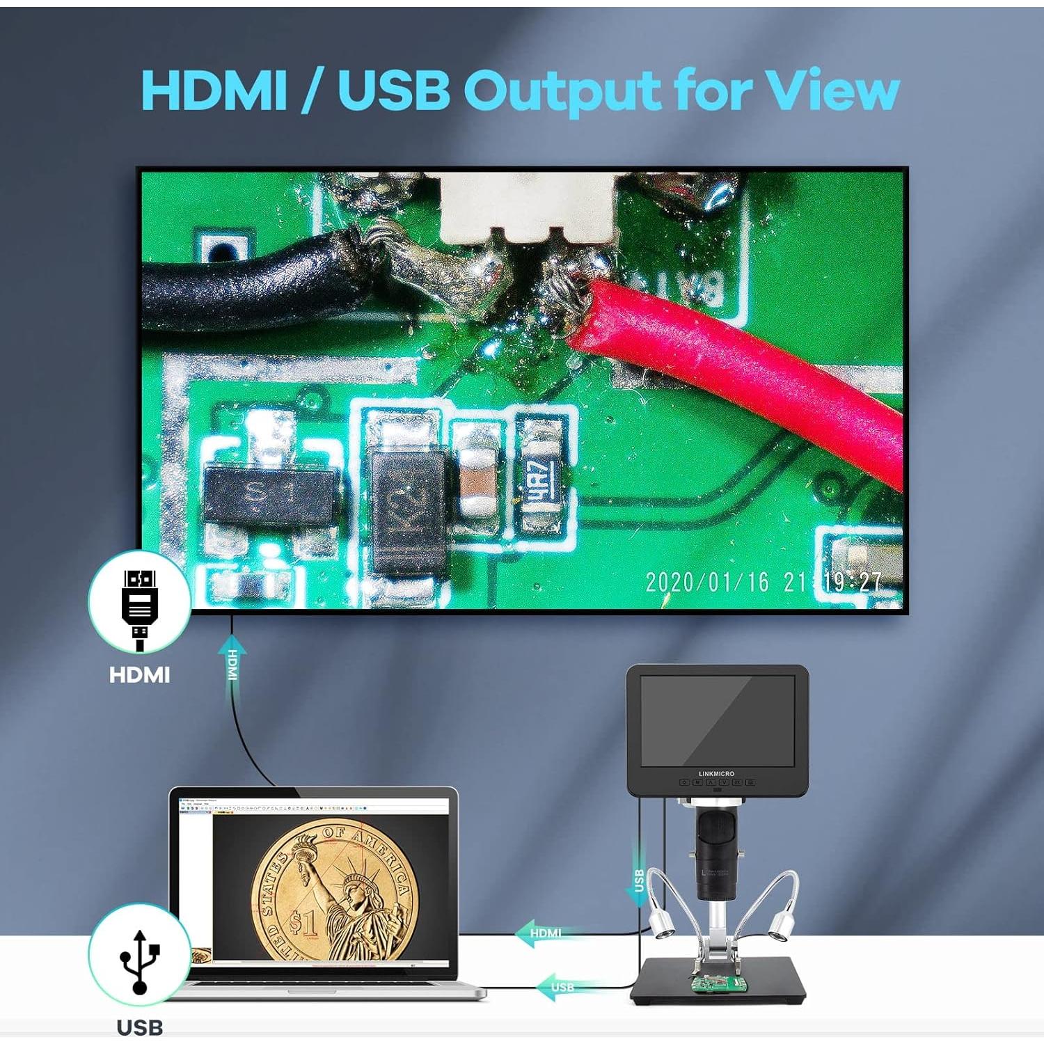 Microscopio Digital LINKMICRO LM-246-MS 3 Lentes 2000X