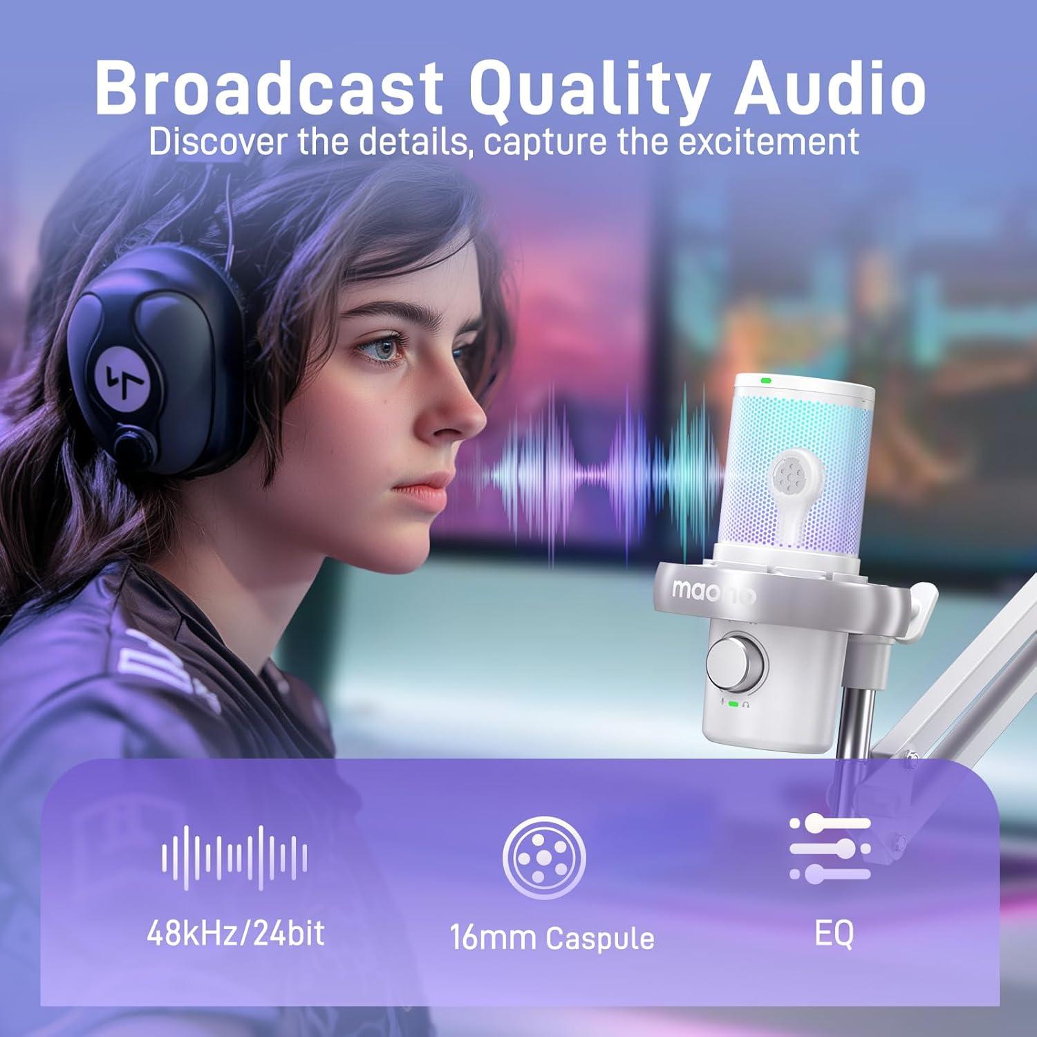 Micrófono Inalámbrico MAONO DM40 Pro con Cancelación de Ruido AI