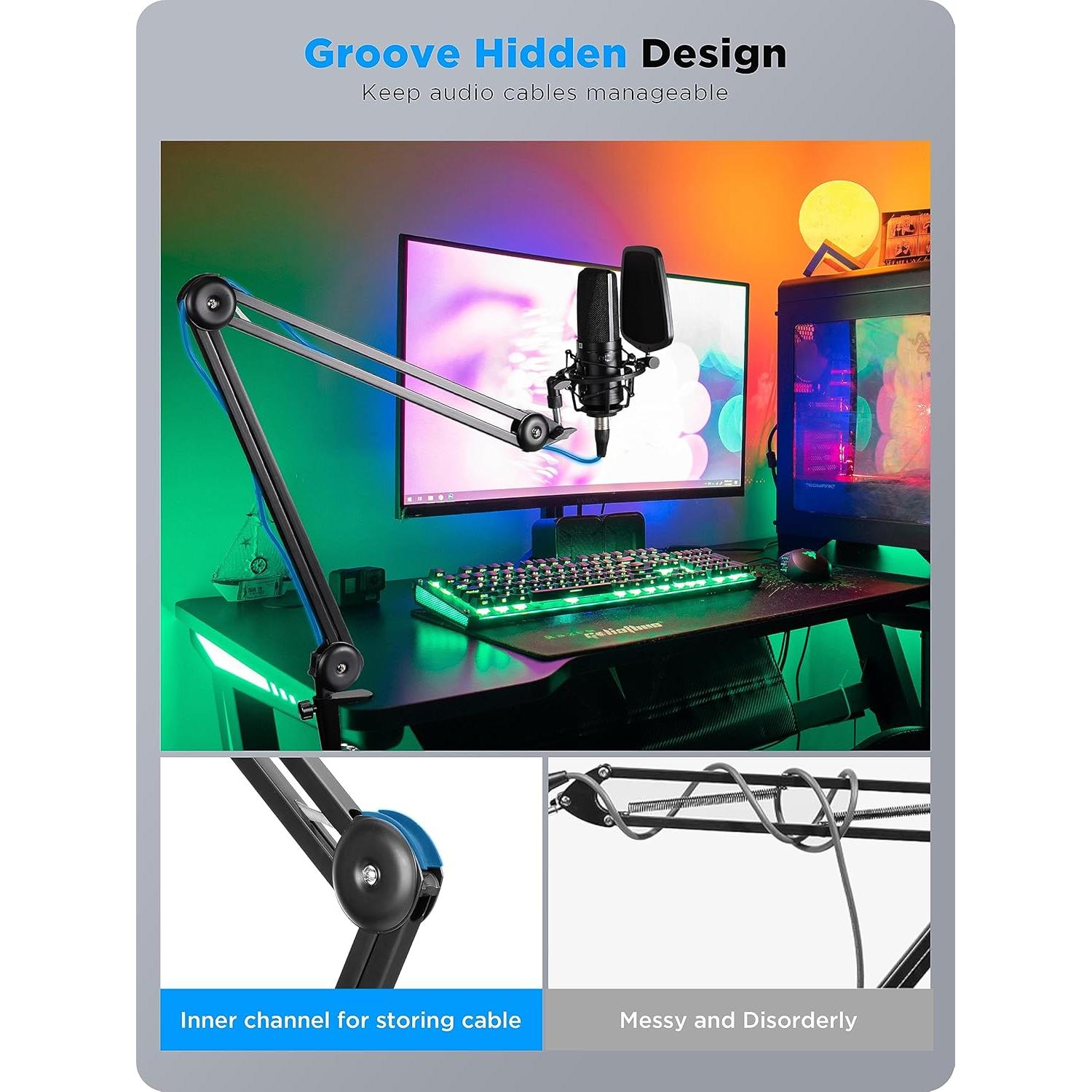 Brazo de Micrófono BOYA BY-BA20 Ajustable 62 cm Soporte Pesado