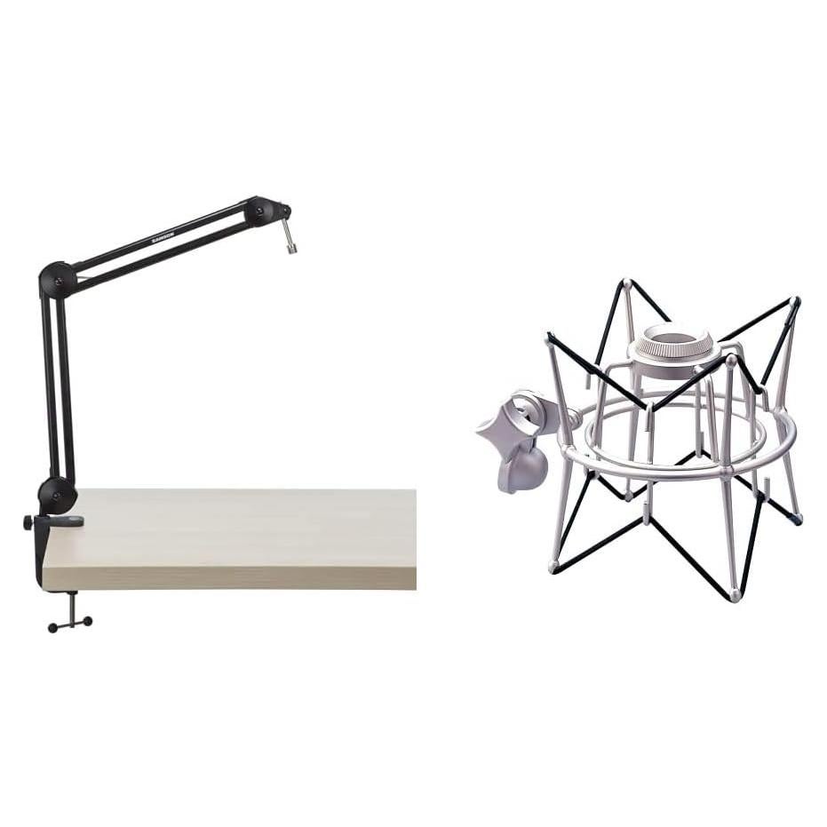 Samson MBA38-38” Microphone Boom Arm for Podcasting and Streaming (MBA38) and Samson SP01 Spider Microphone Shockmount,USB