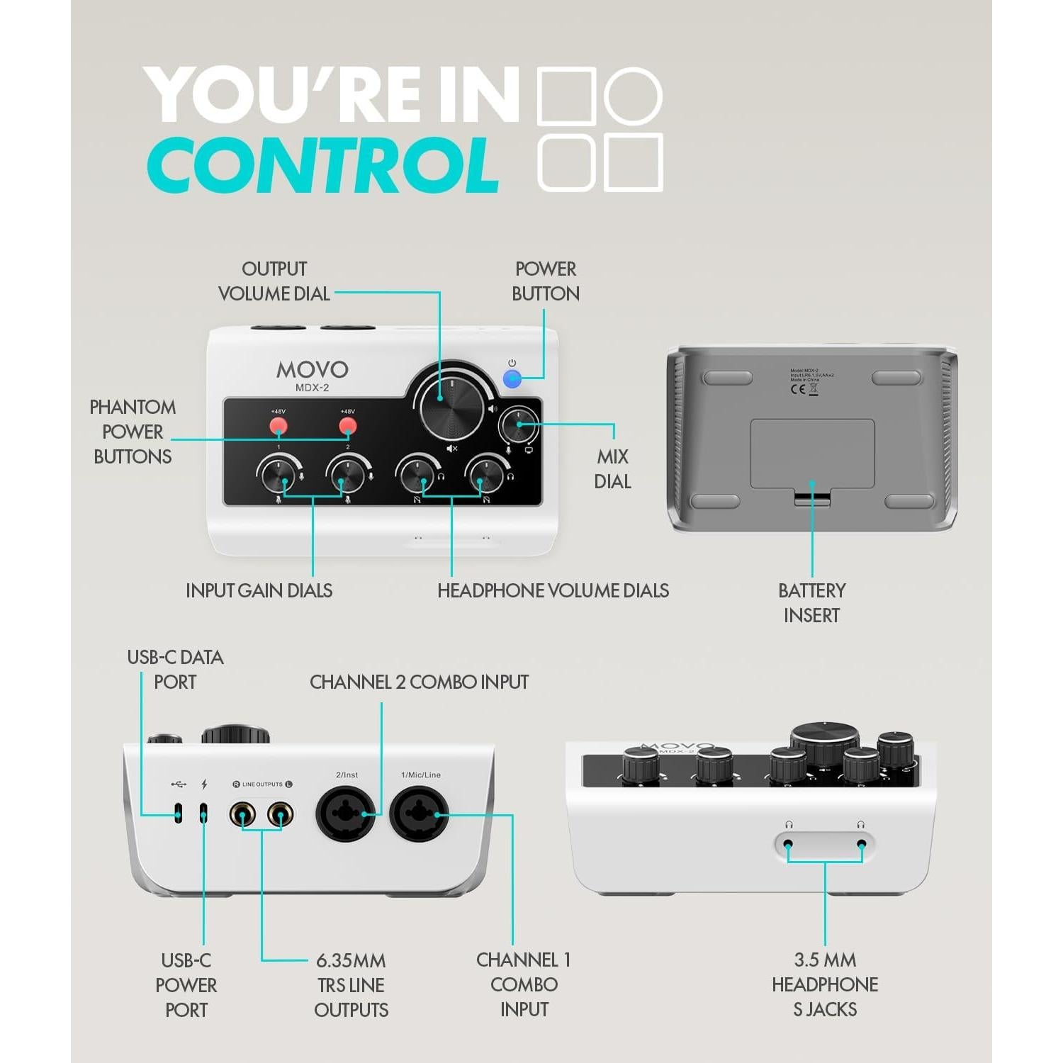 Kit de Podcasting Movo MDX-2 con 2 Micrófonos UM6 y Soportes