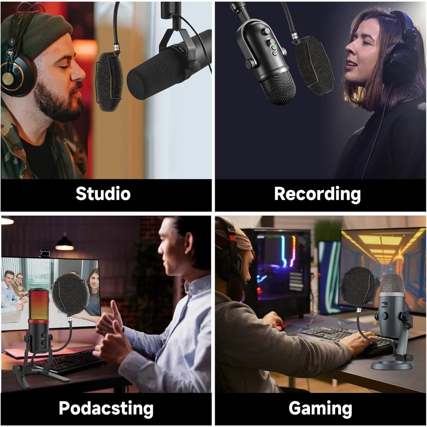 Filtro Pop Profesional PROAR para Micrófonos - Brazo Flexible