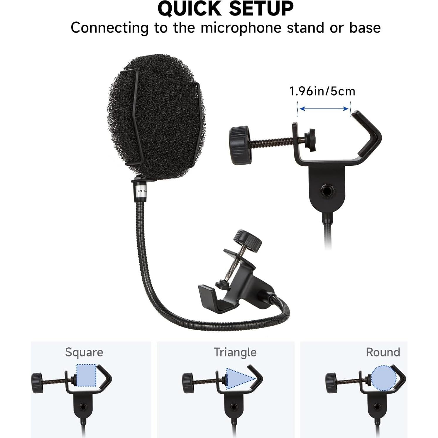 Filtro Pop Profesional PROAR para Micrófonos - Brazo Flexible