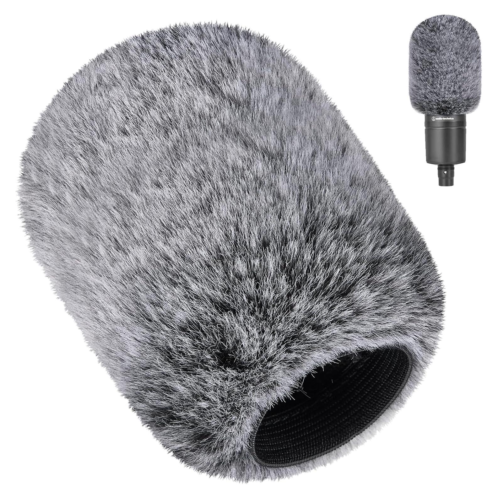 Pop Filter for Audio-Technica AT2020 Microphone，Mic Covers Foam with Furry Windscreen Muff Windshield Acoustic Recording Filter and Noise for AT2020USB AT2035 AT2040 AT2050 ATR2500 ATR2500X AT4040
