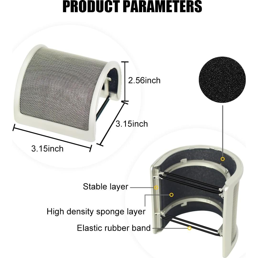 Filtro Pop Micfuns Dorado para Micrófono 10.16 cm